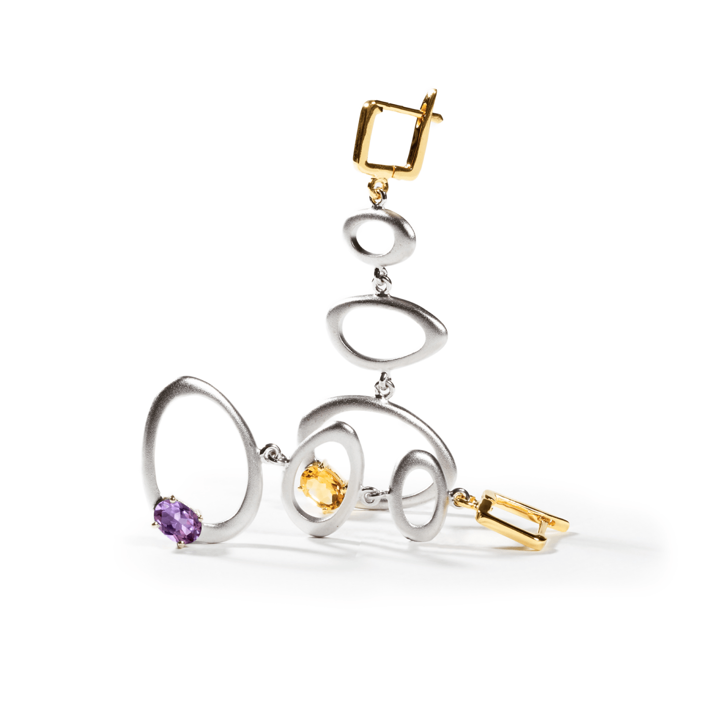 Alba Earrings Personalized & Co-Designed with Custom Options: Blue Topaz, Amethyst, Rhodolite, Peridot, Garnet, White or Black Rhodium, Gold