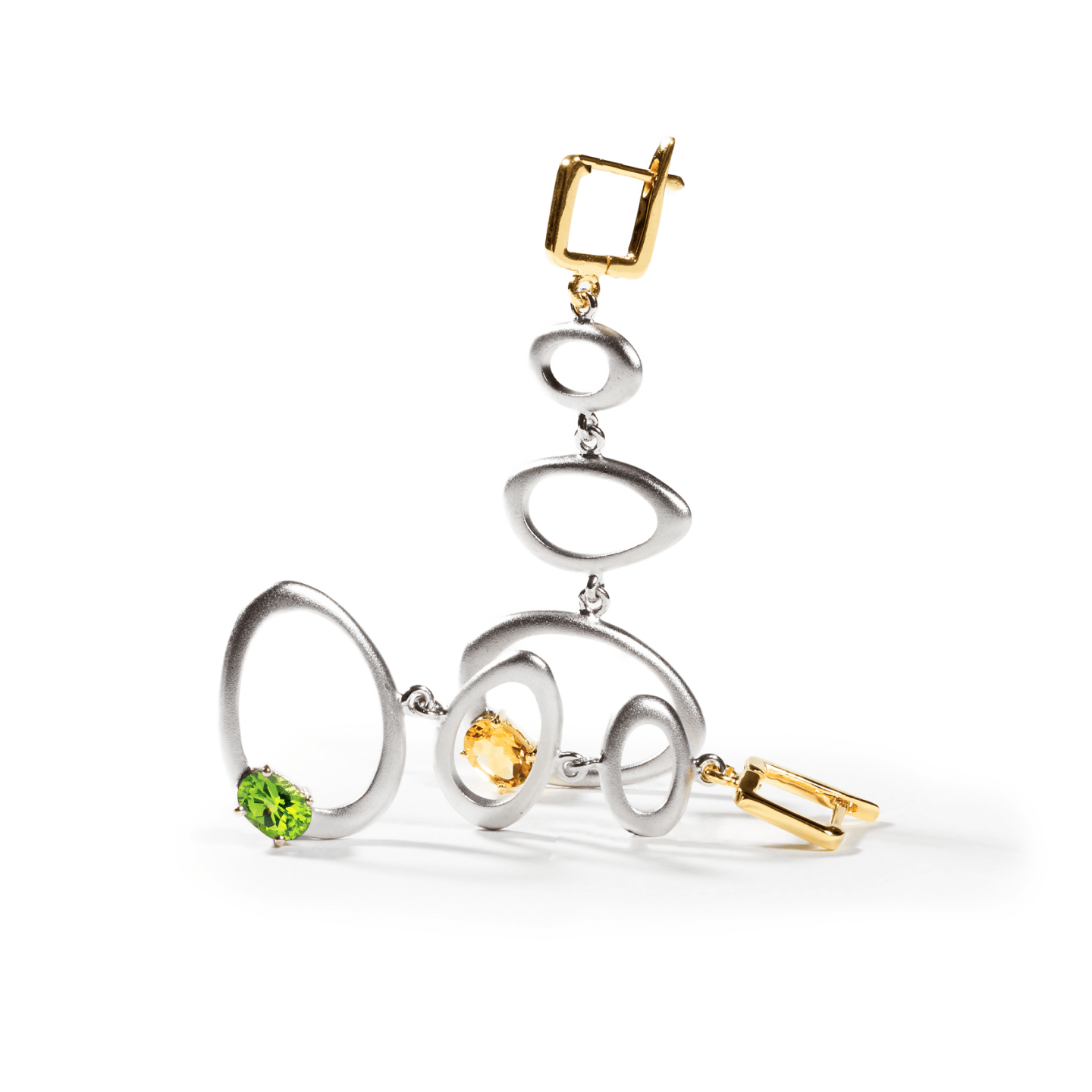 Alba Earrings Personalized & Co-Designed with Custom Options: Blue Topaz, Amethyst, Rhodolite, Peridot, Garnet, White or Black Rhodium, Gold
