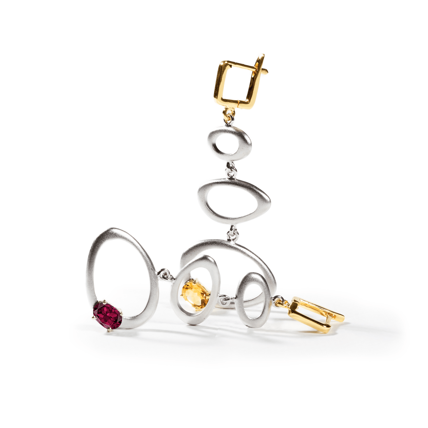 Alba Earrings Personalized & Co-Designed with Custom Options: Blue Topaz, Amethyst, Rhodolite, Peridot, Garnet, White or Black Rhodium, Gold