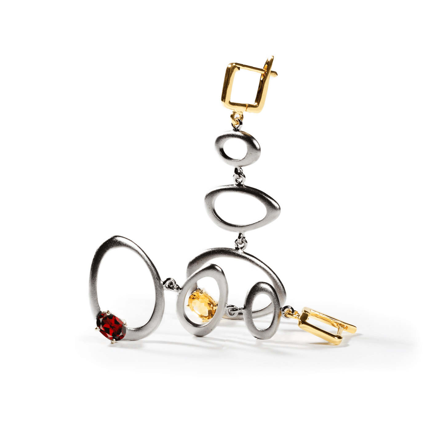 Alba Earrings Personalized & Co-Designed with Custom Options: Blue Topaz, Amethyst, Rhodolite, Peridot, Garnet, White or Black Rhodium, Gold