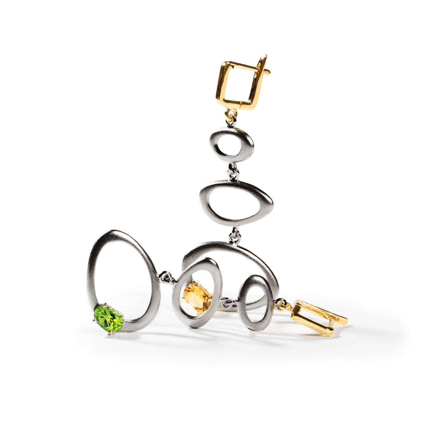 Alba Earrings Personalized & Co-Designed with Custom Options: Blue Topaz, Amethyst, Rhodolite, Peridot, Garnet, White or Black Rhodium, Gold