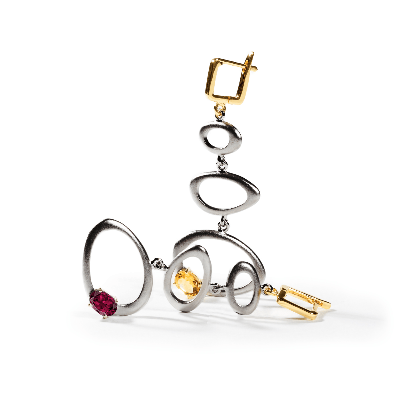Alba Earrings Personalized & Co-Designed with Custom Options: Blue Topaz, Amethyst, Rhodolite, Peridot, Garnet, White or Black Rhodium, Gold