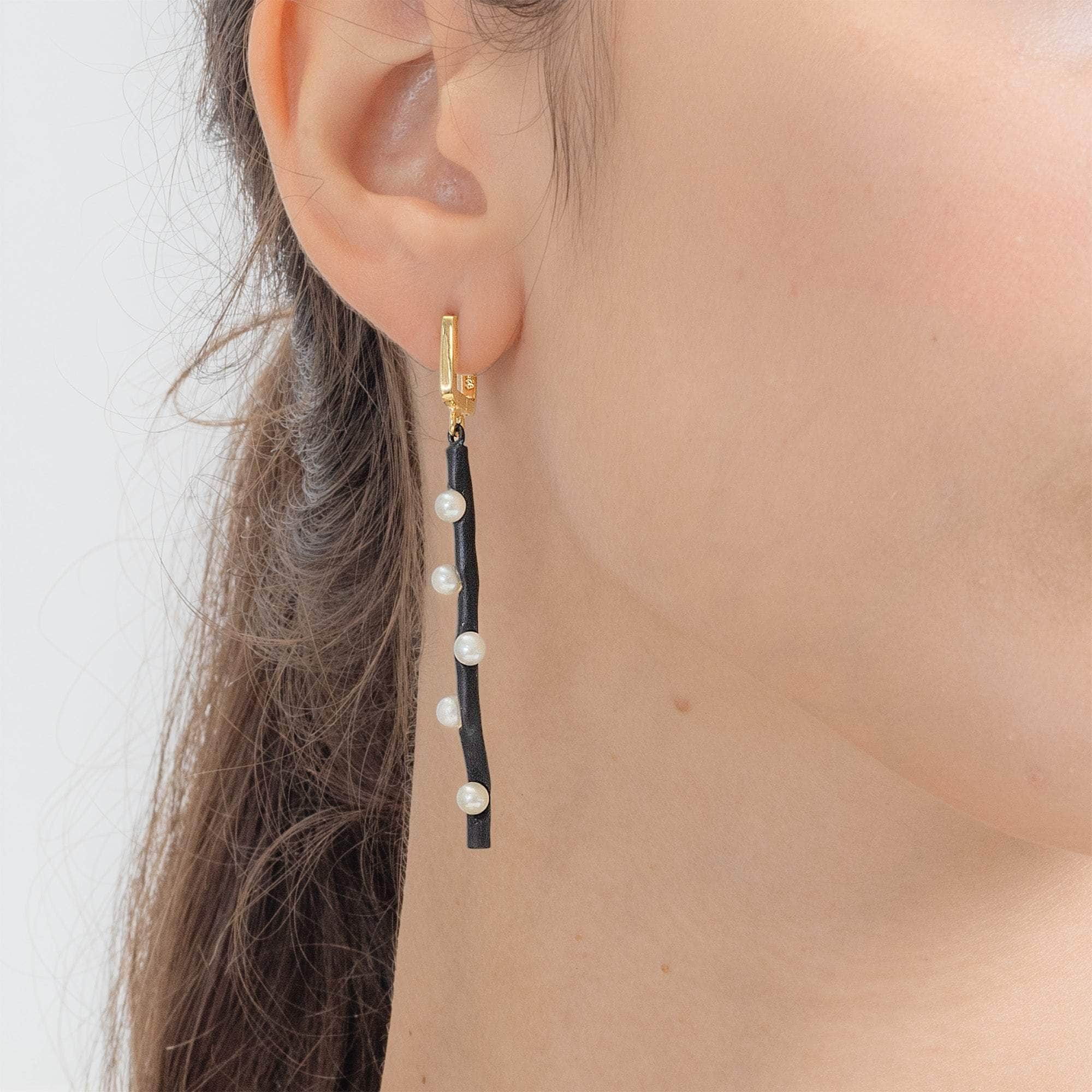 Poseidon White Micro Pearl Earrings GERMAN KABIRSKI