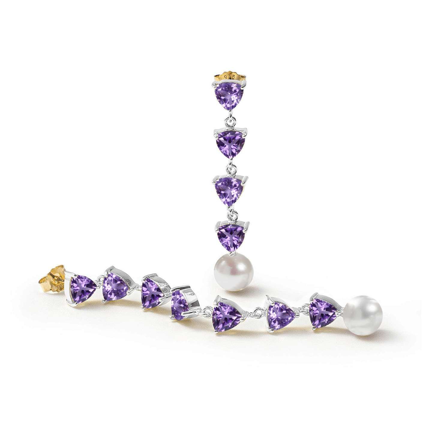Mikko Asymmetric Earrings Personalized & Co-Designed with Custom Options: Blue Topaz, Amethyst, Rhodolite, Peridot, Garnet, White or Black Rhodium, Gold