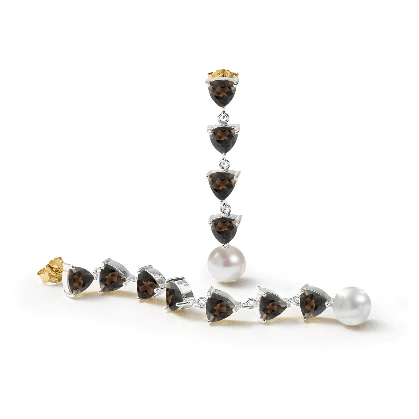 Mikko Asymmetric Earrings Personalized & Co-Designed with Custom Options: Blue Topaz, Amethyst, Rhodolite, Peridot, Garnet, White or Black Rhodium, Gold