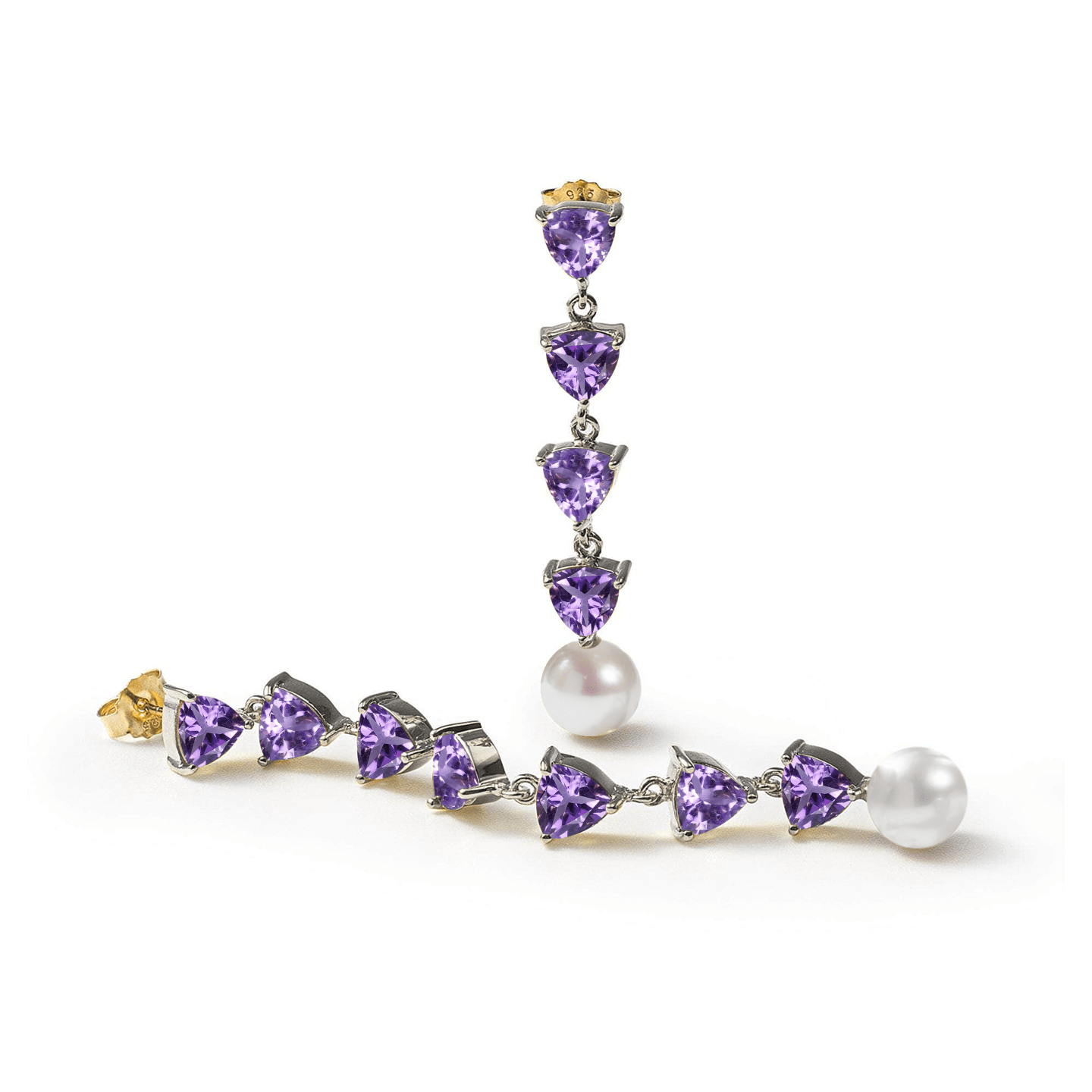Mikko Asymmetric Earrings Personalized & Co-Designed with Custom Options: Blue Topaz, Amethyst, Rhodolite, Peridot, Garnet, White or Black Rhodium, Gold