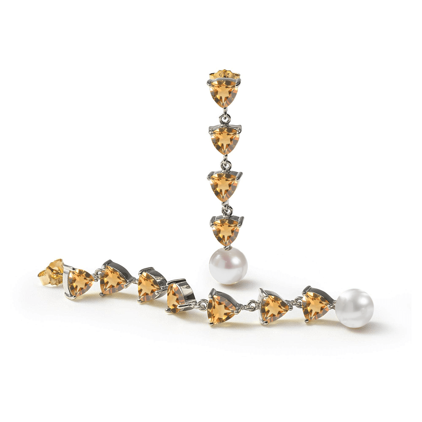 Mikko Asymmetric Earrings Personalized & Co-Designed with Custom Options: Blue Topaz, Amethyst, Rhodolite, Peridot, Garnet, White or Black Rhodium, Gold