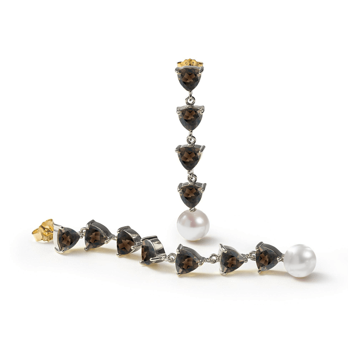 Mikko Asymmetric Earrings Personalized & Co-Designed with Custom Options: Blue Topaz, Amethyst, Rhodolite, Peridot, Garnet, White or Black Rhodium, Gold