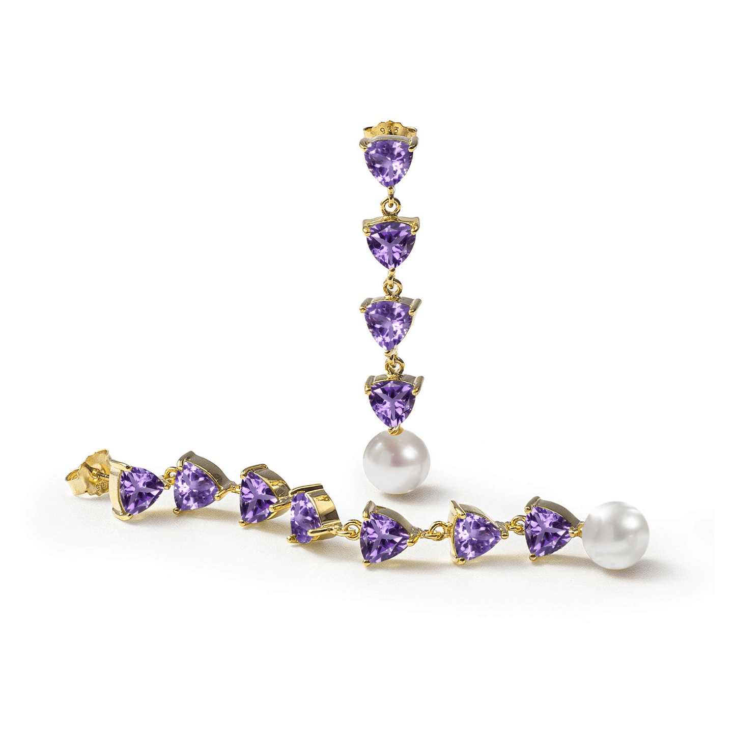 Mikko Asymmetric Earrings Personalized & Co-Designed with Custom Options: Blue Topaz, Amethyst, Rhodolite, Peridot, Garnet, White or Black Rhodium, Gold