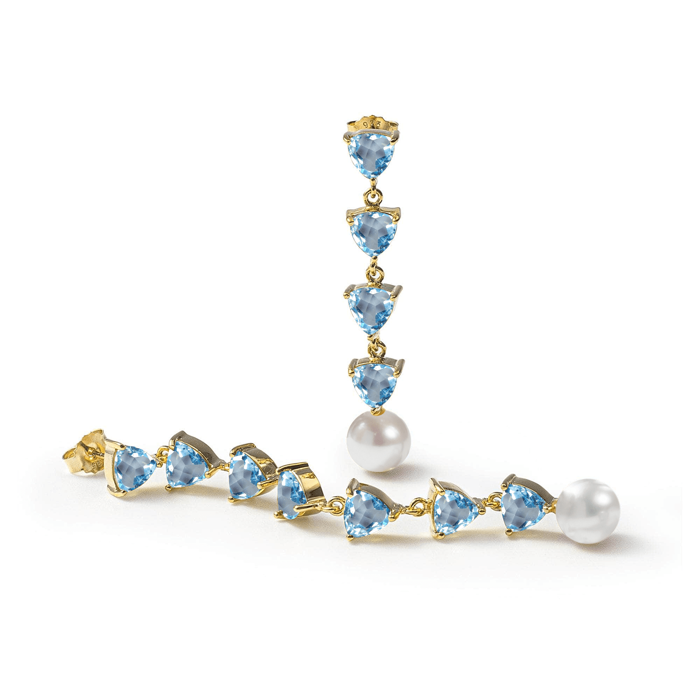 Mikko Asymmetric Earrings Personalized & Co-Designed with Custom Options: Blue Topaz, Amethyst, Rhodolite, Peridot, Garnet, White or Black Rhodium, Gold