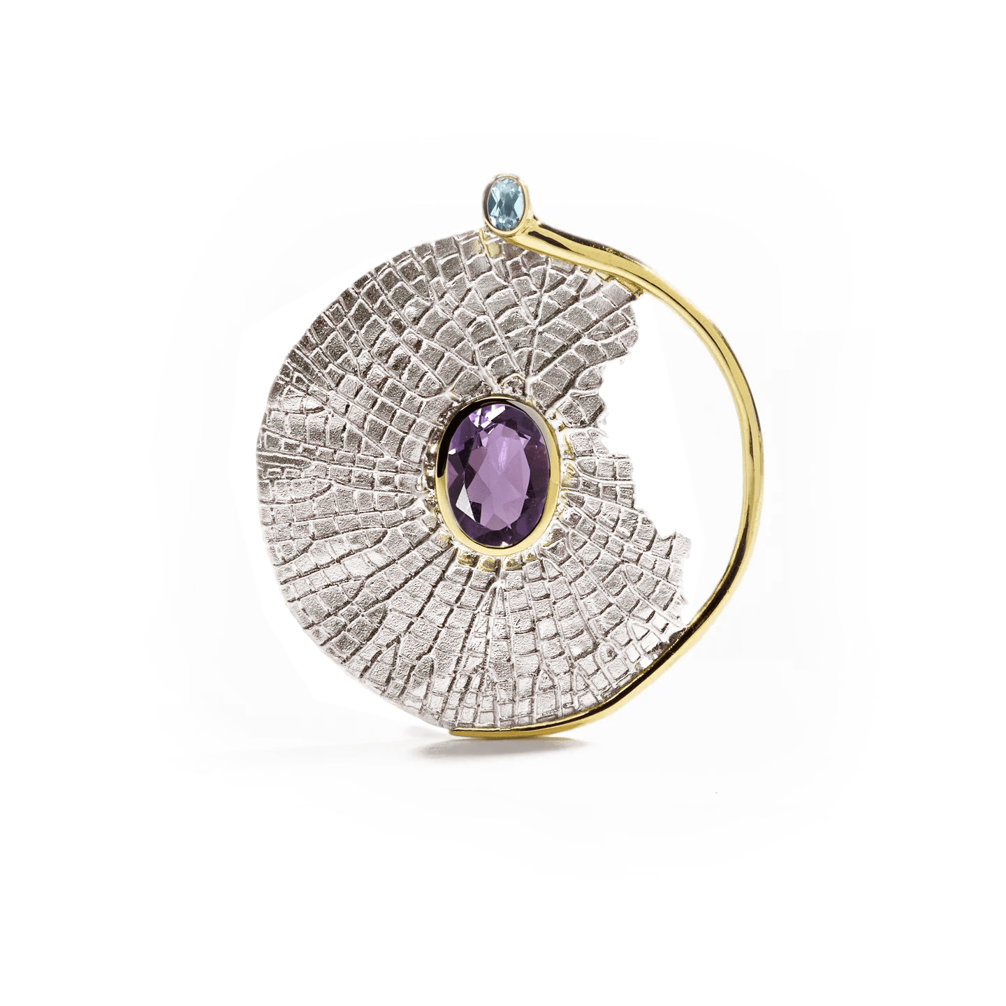 Maksur Pendant Co-Designed with Custom Options: Amethyst, Lemon Quartz, Blue Topaz, Smoky Quartz