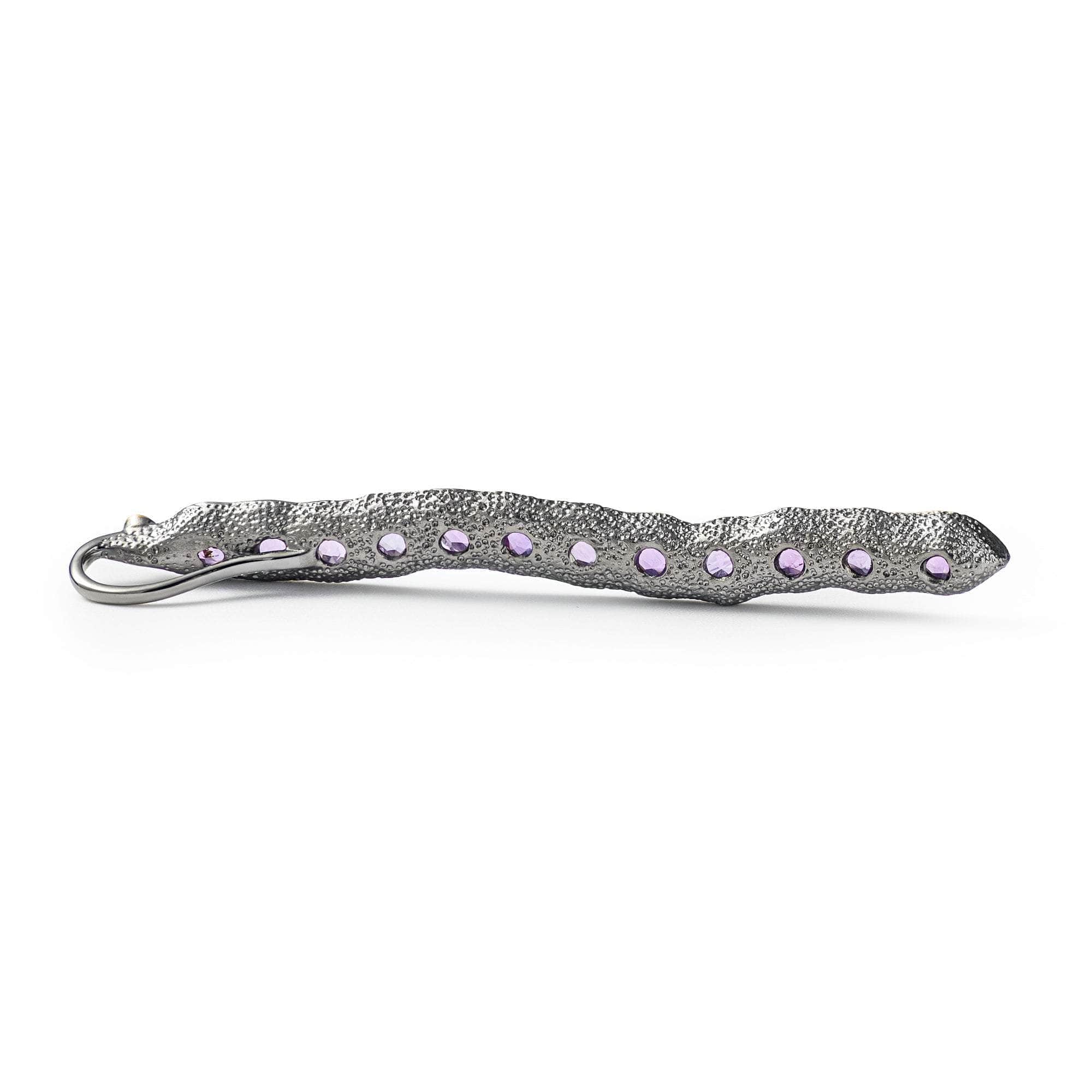 Yusn Sterling Silver Designer Pendant with Natural Round-cut Amethyst