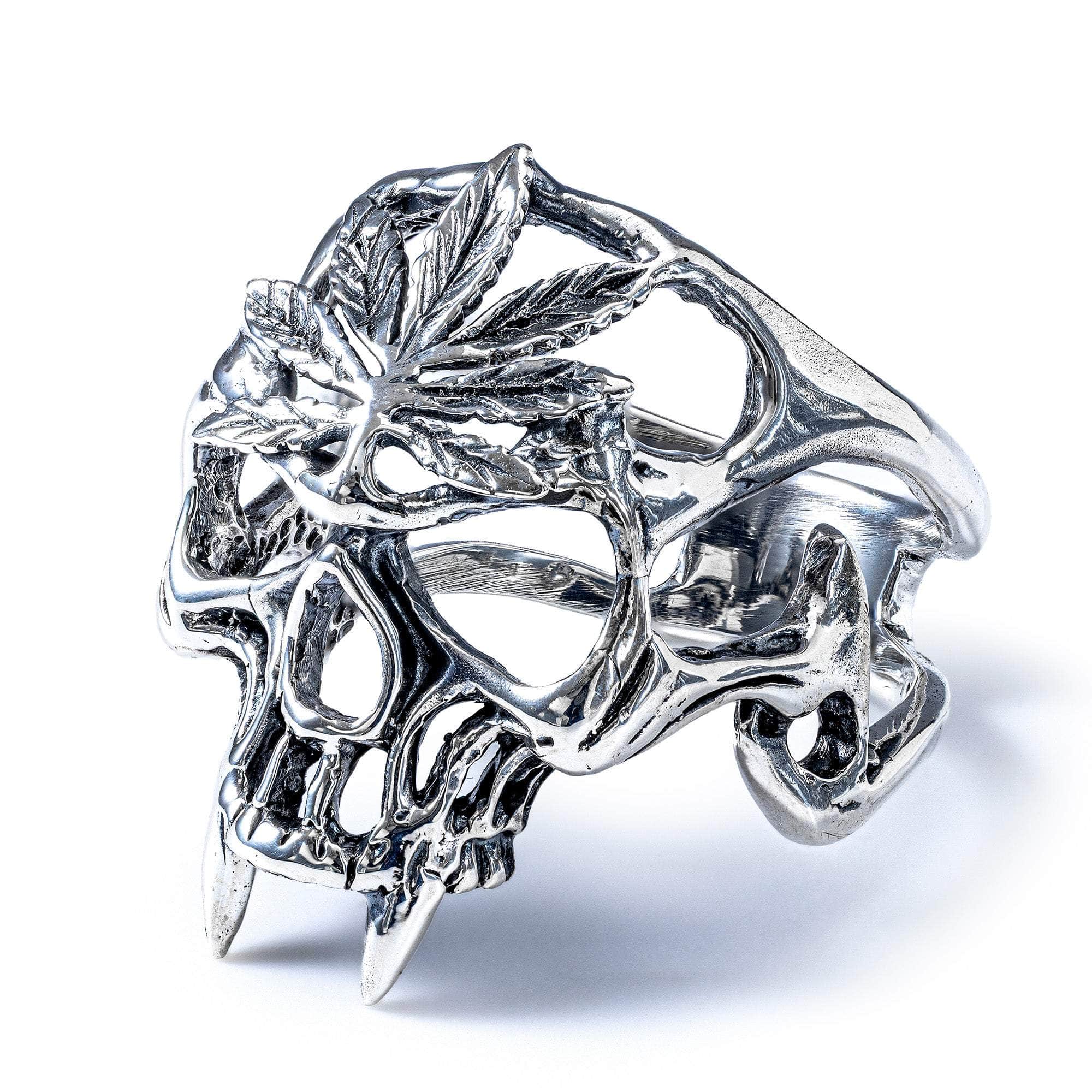 Kuro Sculptural Unisex Oxidized 925 Sterling Silver Skull Ring