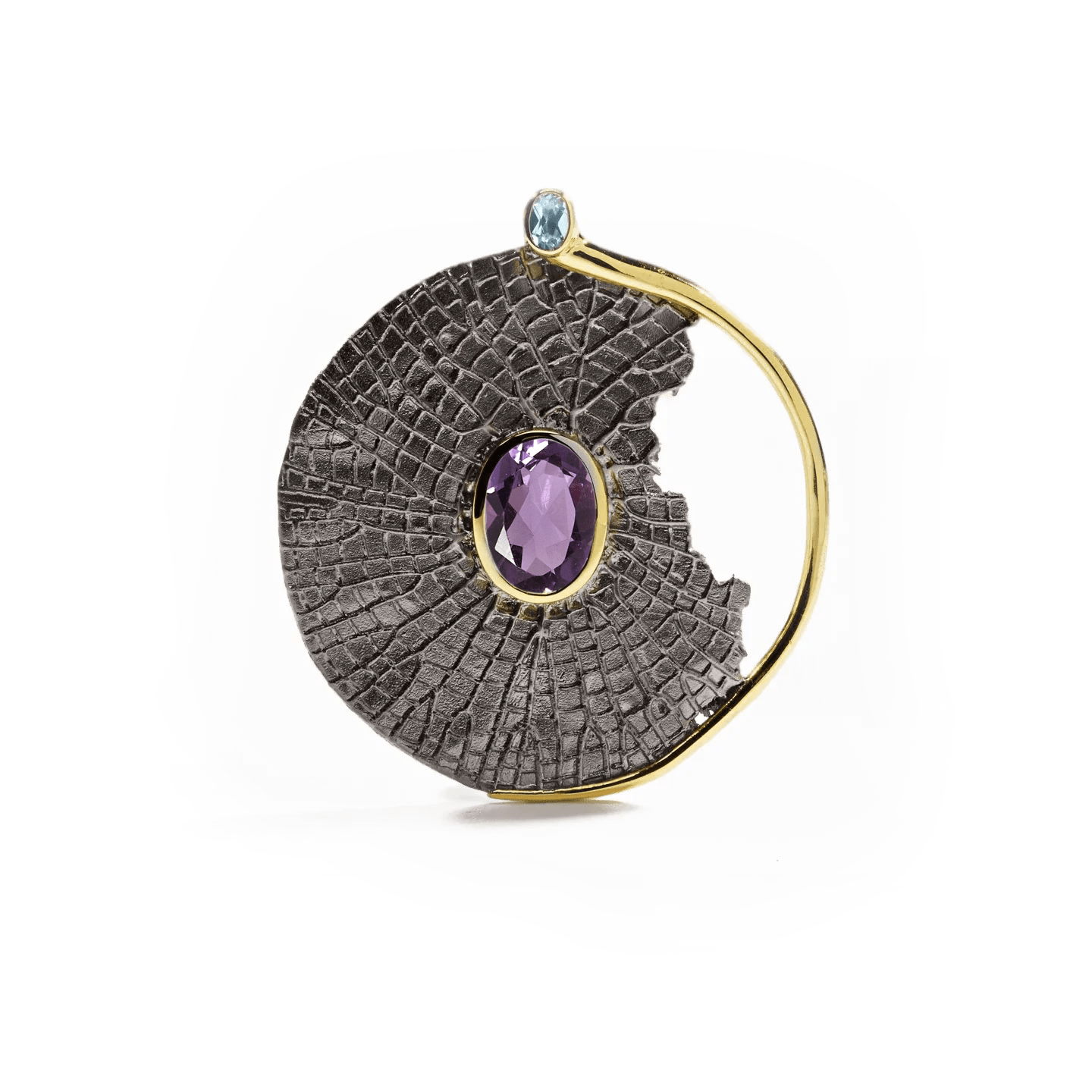 Maksur Pendant Co-Designed with Custom Options: Amethyst, Lemon Quartz, Blue Topaz, Smoky Quartz