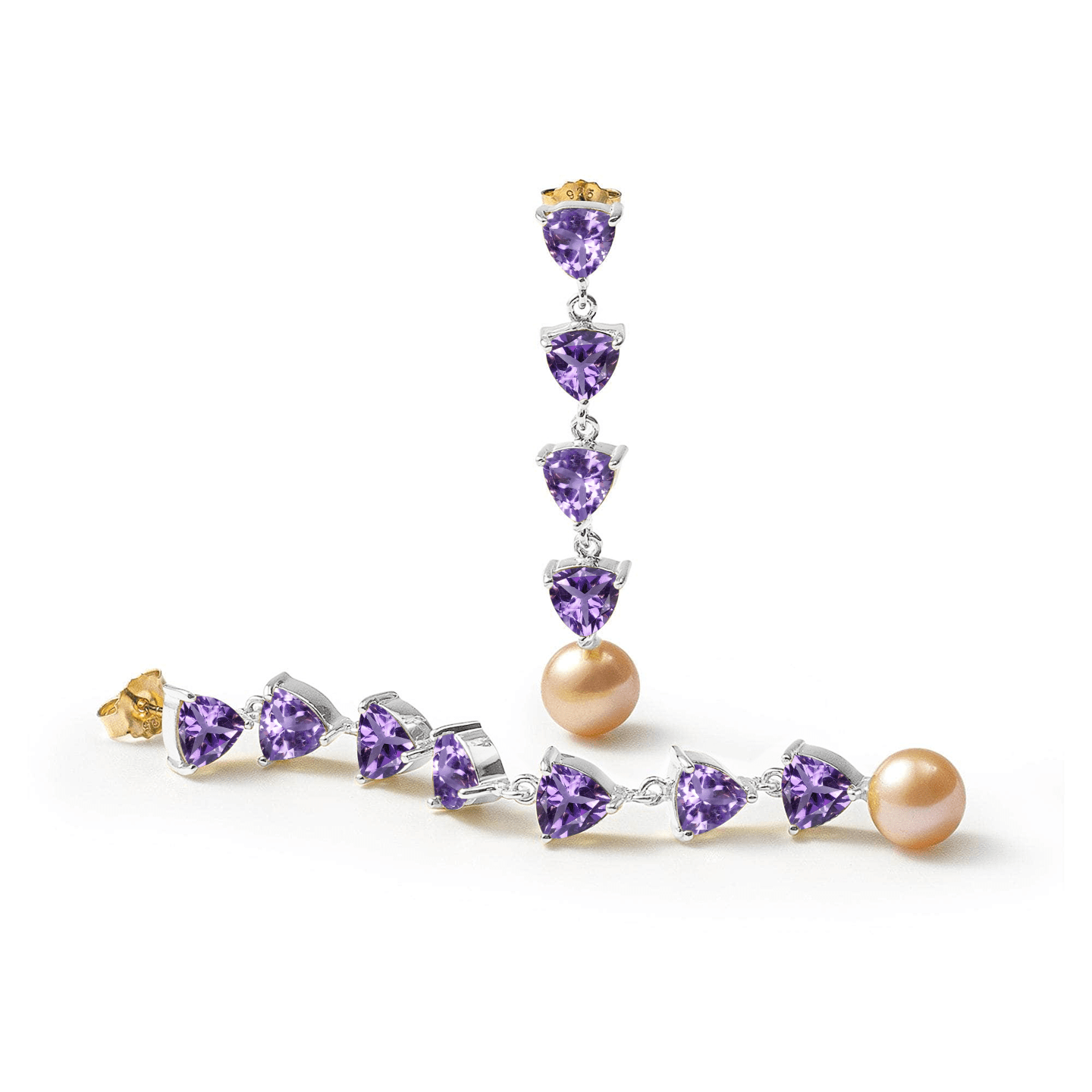 Mikko Asymmetric Earrings Personalized & Co-Designed with Custom Options: Blue Topaz, Amethyst, Rhodolite, Peridot, Garnet, White or Black Rhodium, Gold