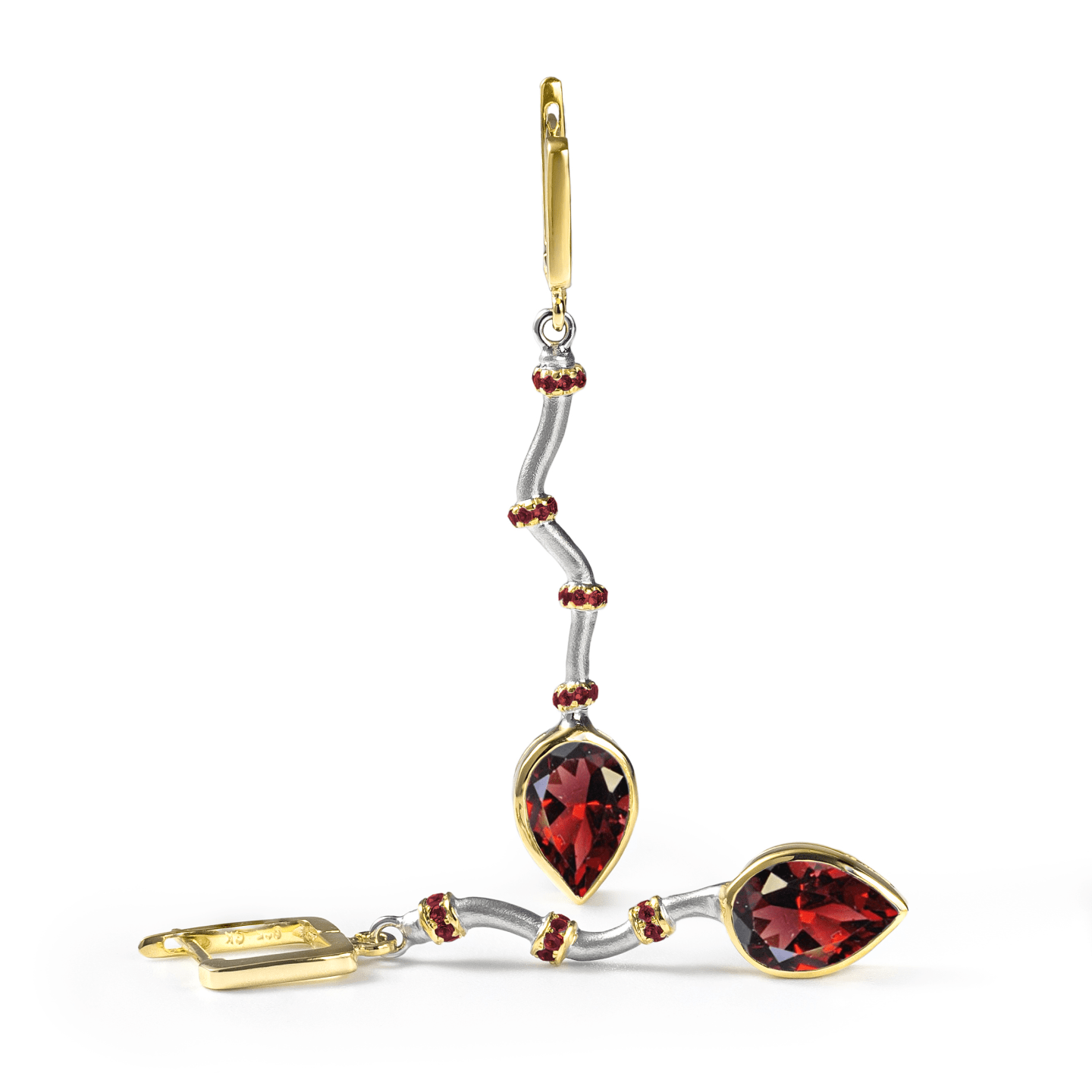 Osmotar Earrings Personalized & Co-Designed with Custom Options: Blue Topaz, Amethyst, Lemon Quartz, Smoky Quartz, Garnet, White or Black Rhodium, Gold