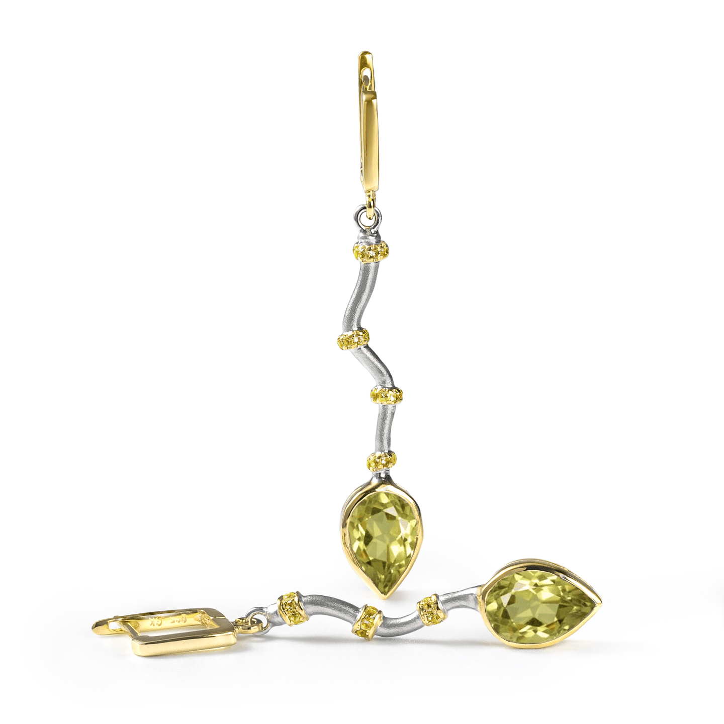 Osmotar Earrings Personalized & Co-Designed with Custom Options: Blue Topaz, Amethyst, Lemon Quartz, Smoky Quartz, Garnet, White or Black Rhodium, Gold