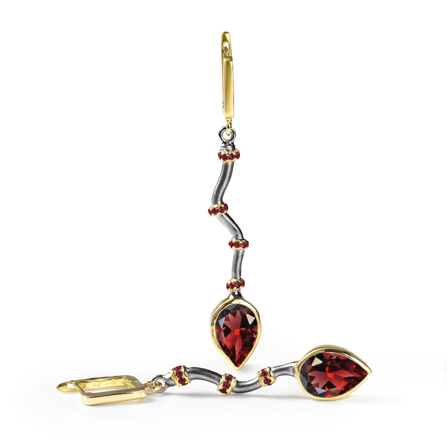 Osmotar Earrings Personalized & Co-Designed with Custom Options: Blue Topaz, Amethyst, Lemon Quartz, Smoky Quartz, Garnet, White or Black Rhodium, Gold