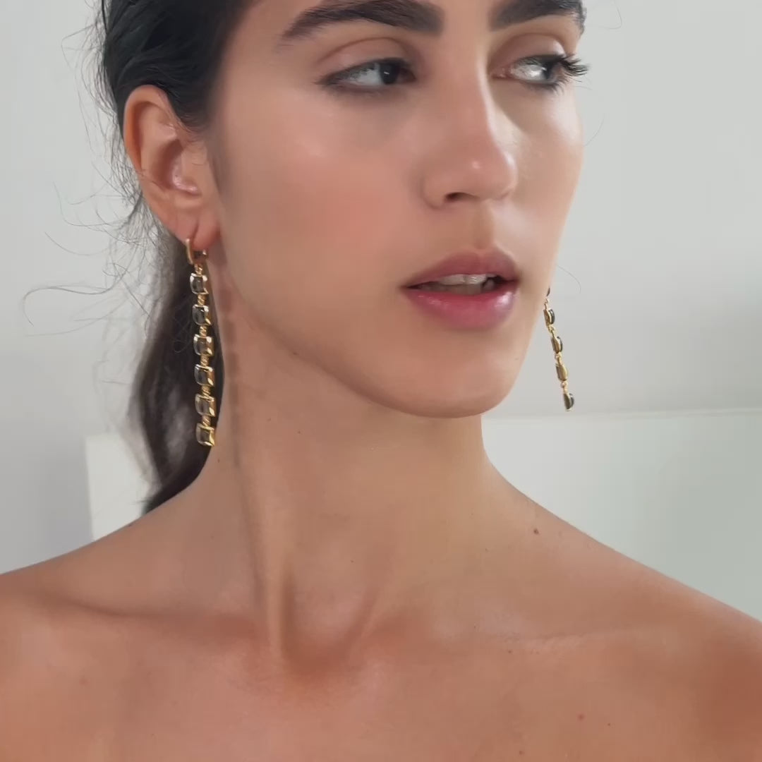Isiba Smoky Quartz Earrings (18K Gold)