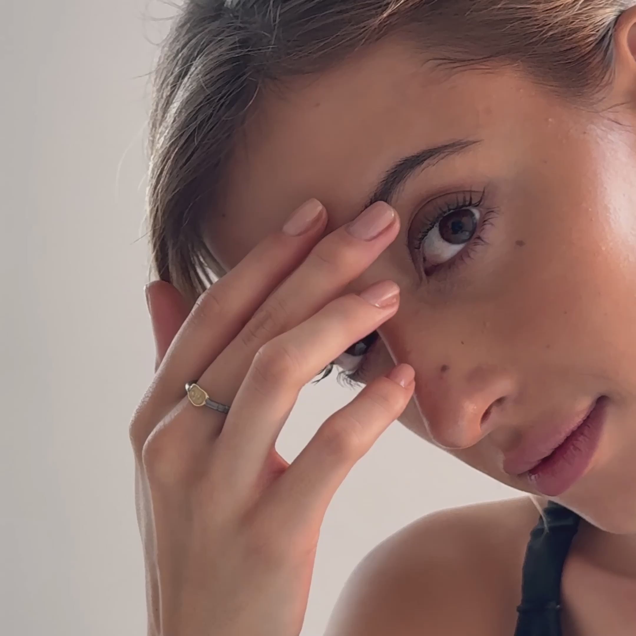 Aspa Rough Yellow Sapphire Ring (Black Rhodium)