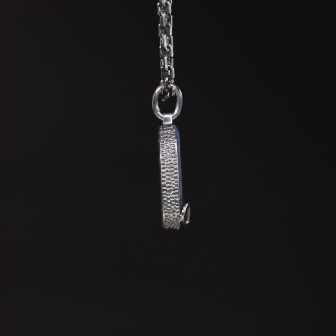 Elaphos Pendant with Authentic Ancient Greek Lapis Lazuli Seal in 925 Silver & Rough Ruby in 9K Gold