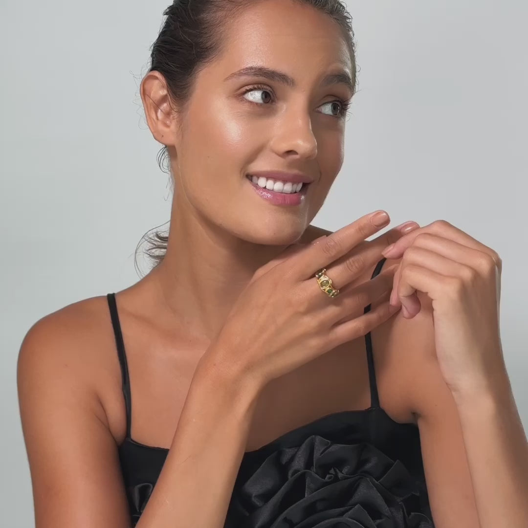 Ives Chrome Diopside and Peridot Ring