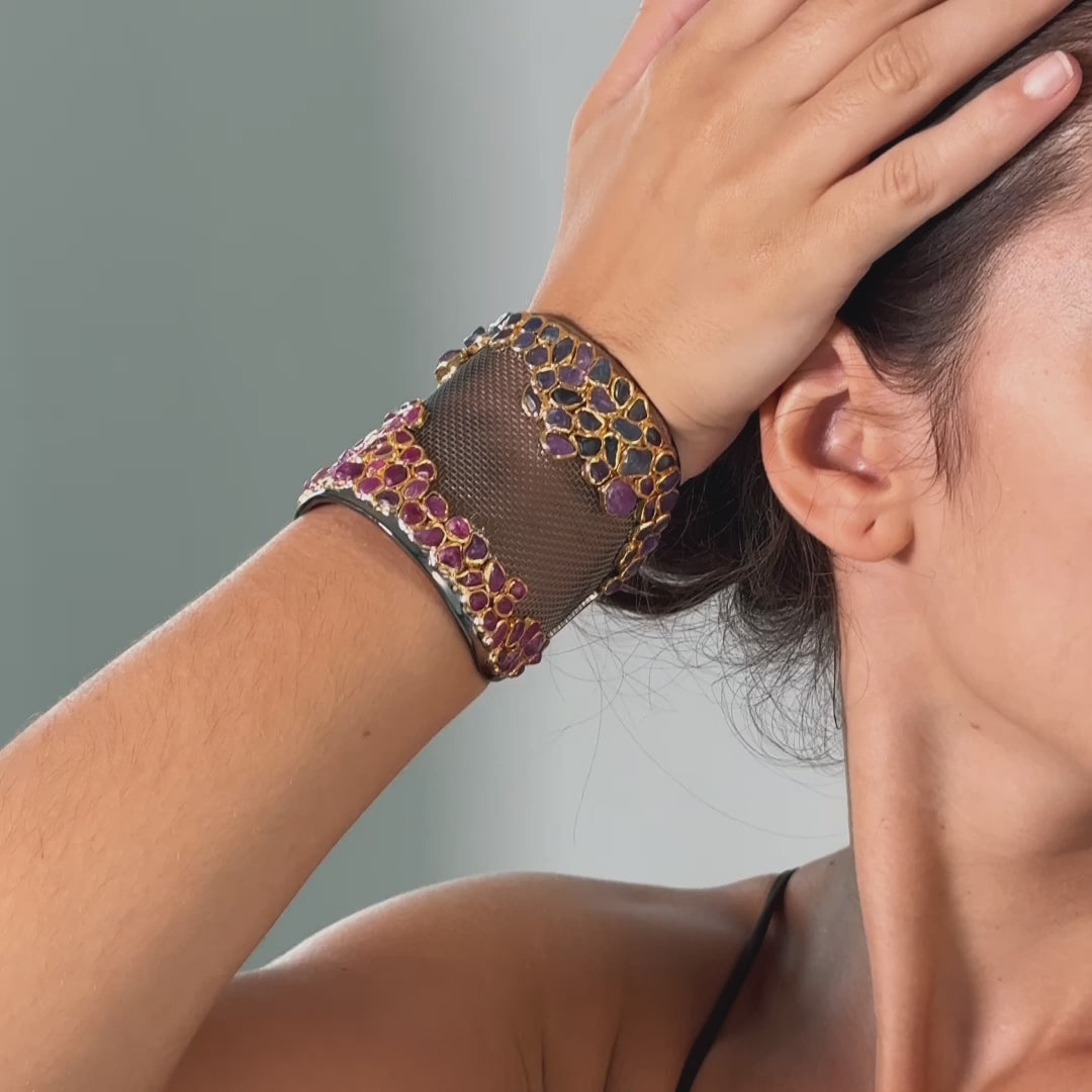 Malha Ruby and Sapphire Bangle