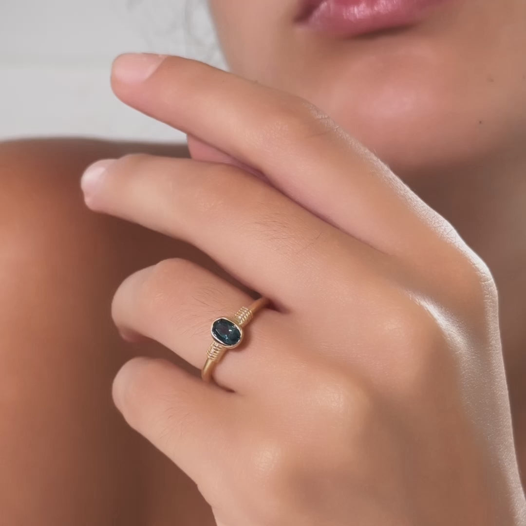 Edor London Blue Topaz Ring
