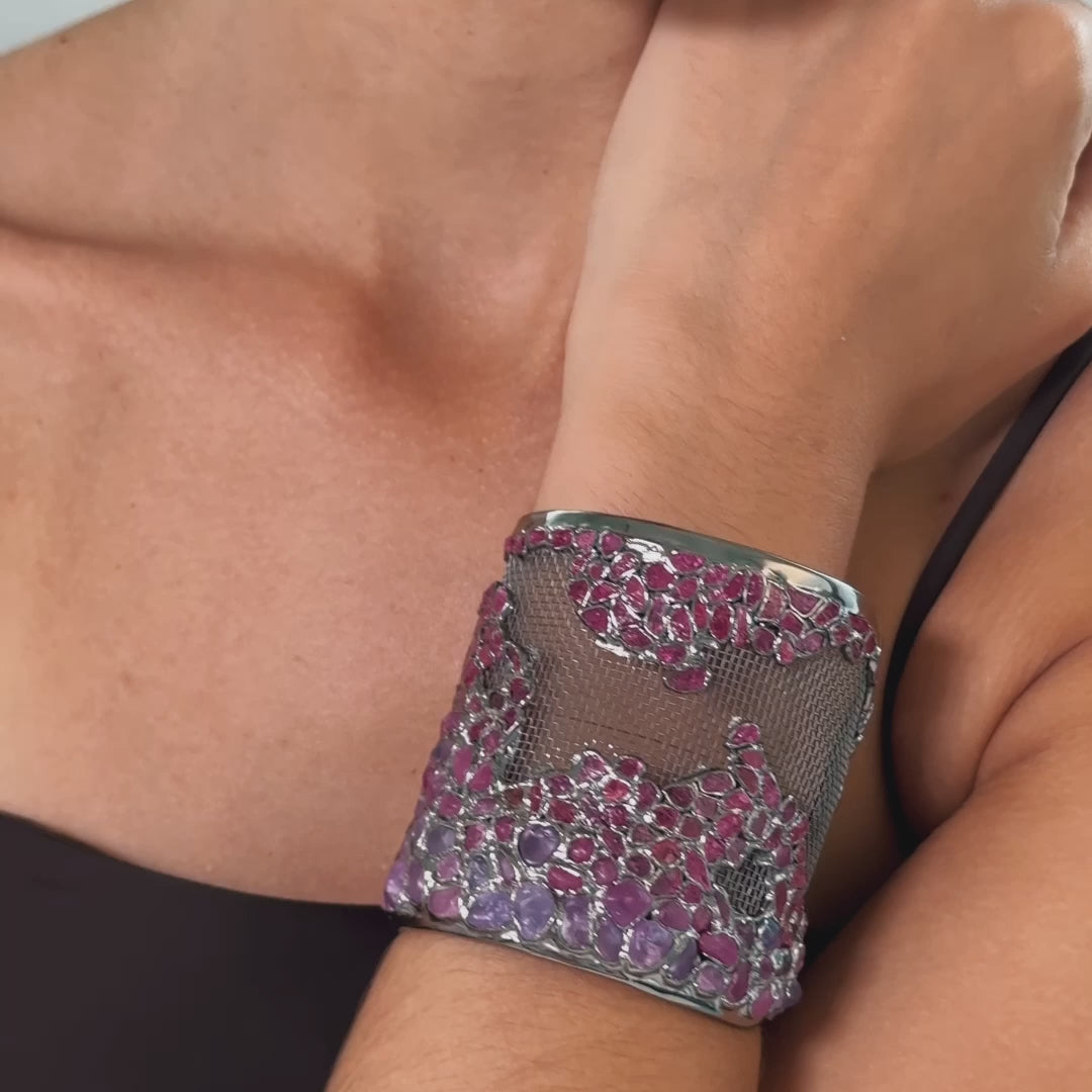 Netz Ruby and Sapphire Bangle