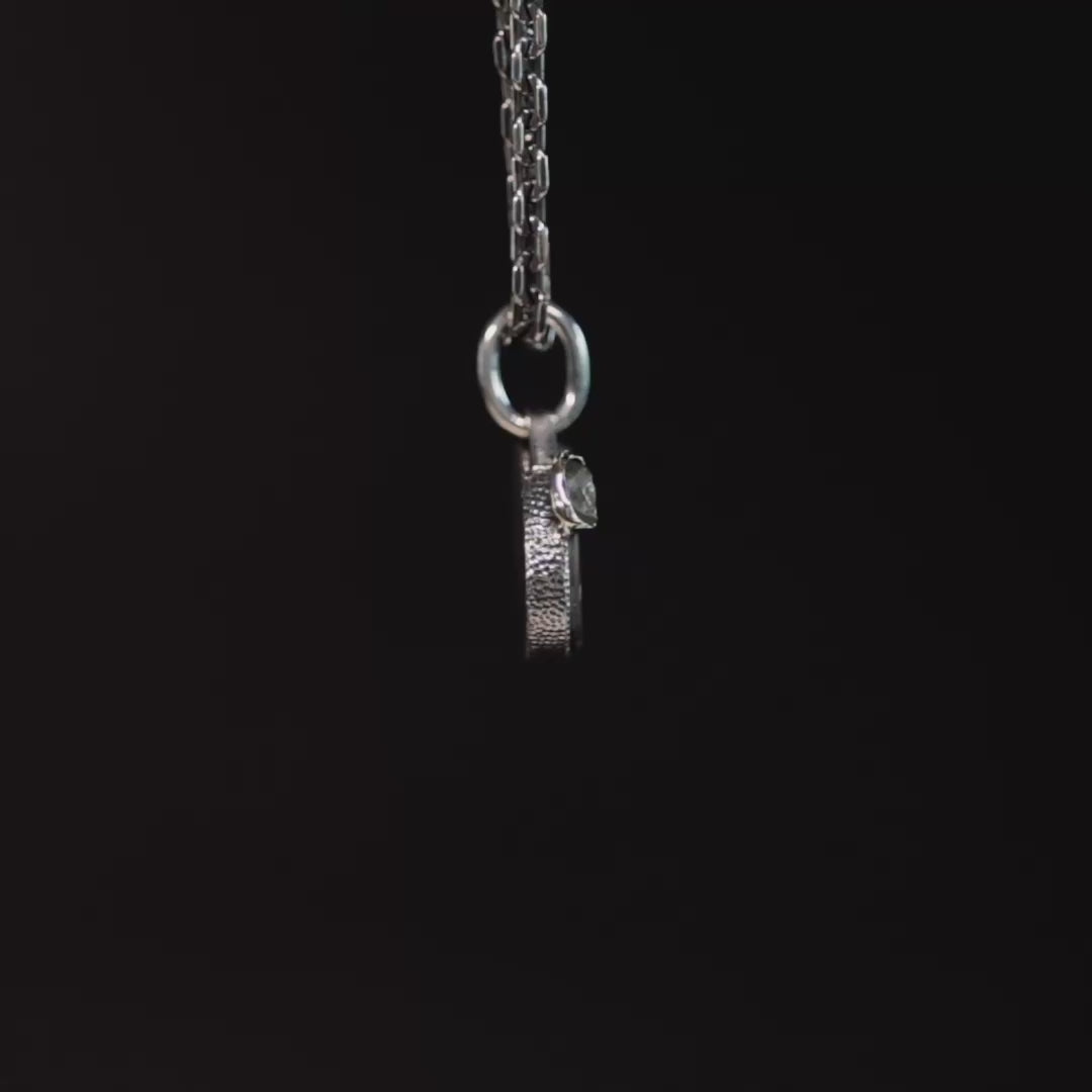 Mushussu Pendant with Mesopotamian Agate Seal in 925 Silver & Raw Yellow Sapphire in 9K Gold