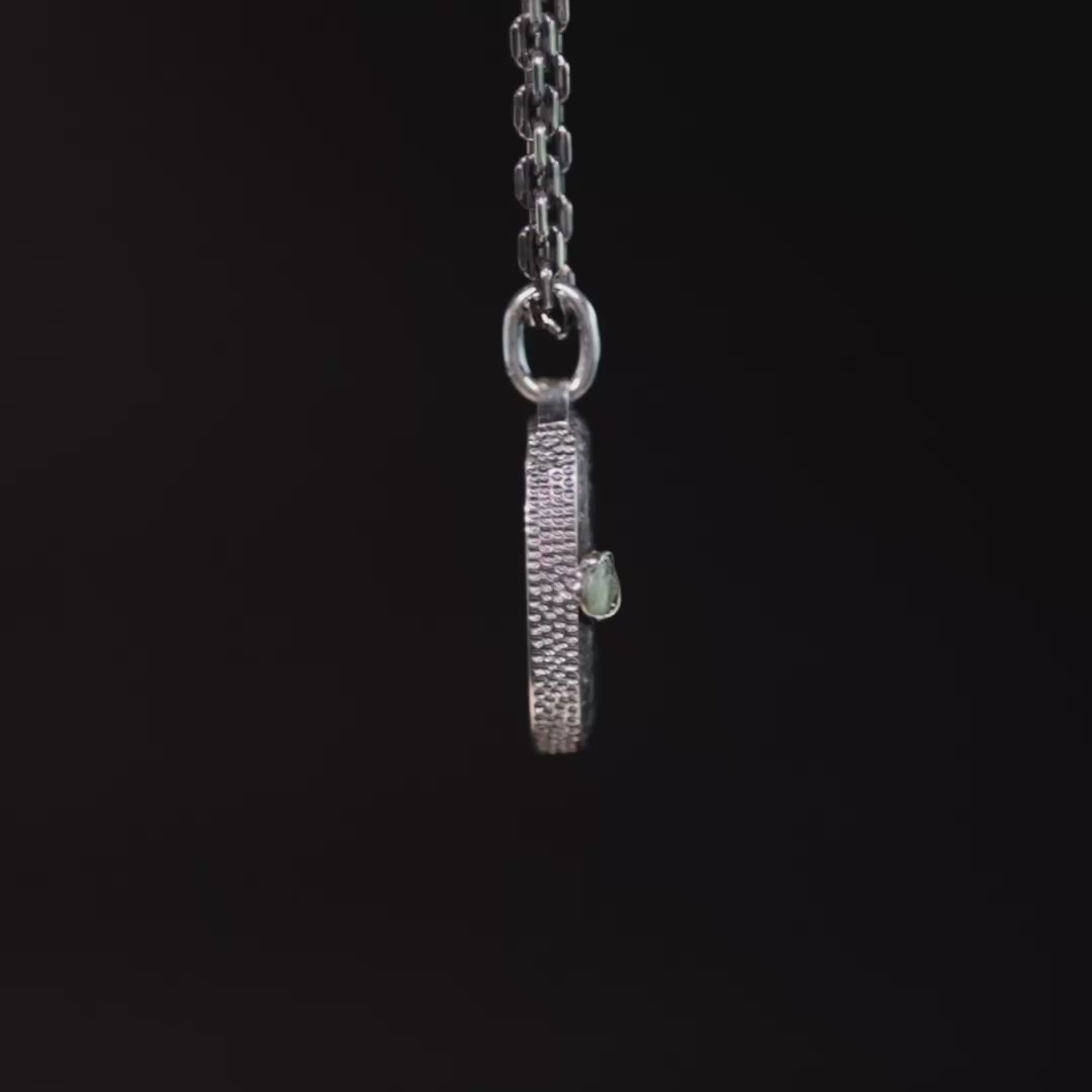 Tisfun Pendant with Authentic Mesopotamian Agate Seal in 925 Silver & Rough Yellow Sapphire in 9K Gold