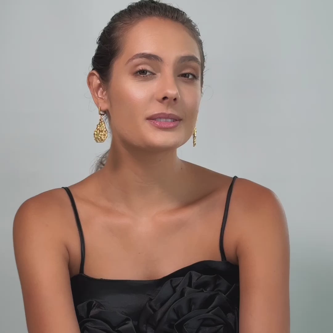 Sebb Rough Yellow Sapphire and Peridot Earrings