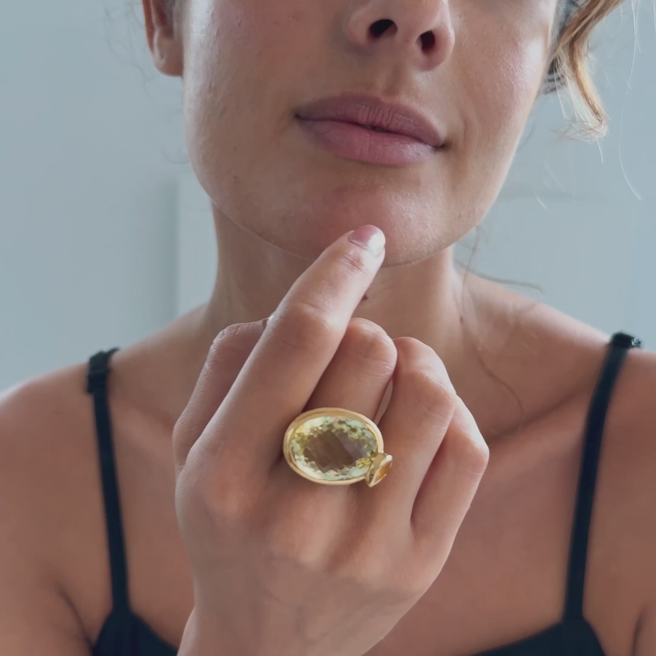Iolanthe Lemon Quartz and Yellow Sapphire Ring