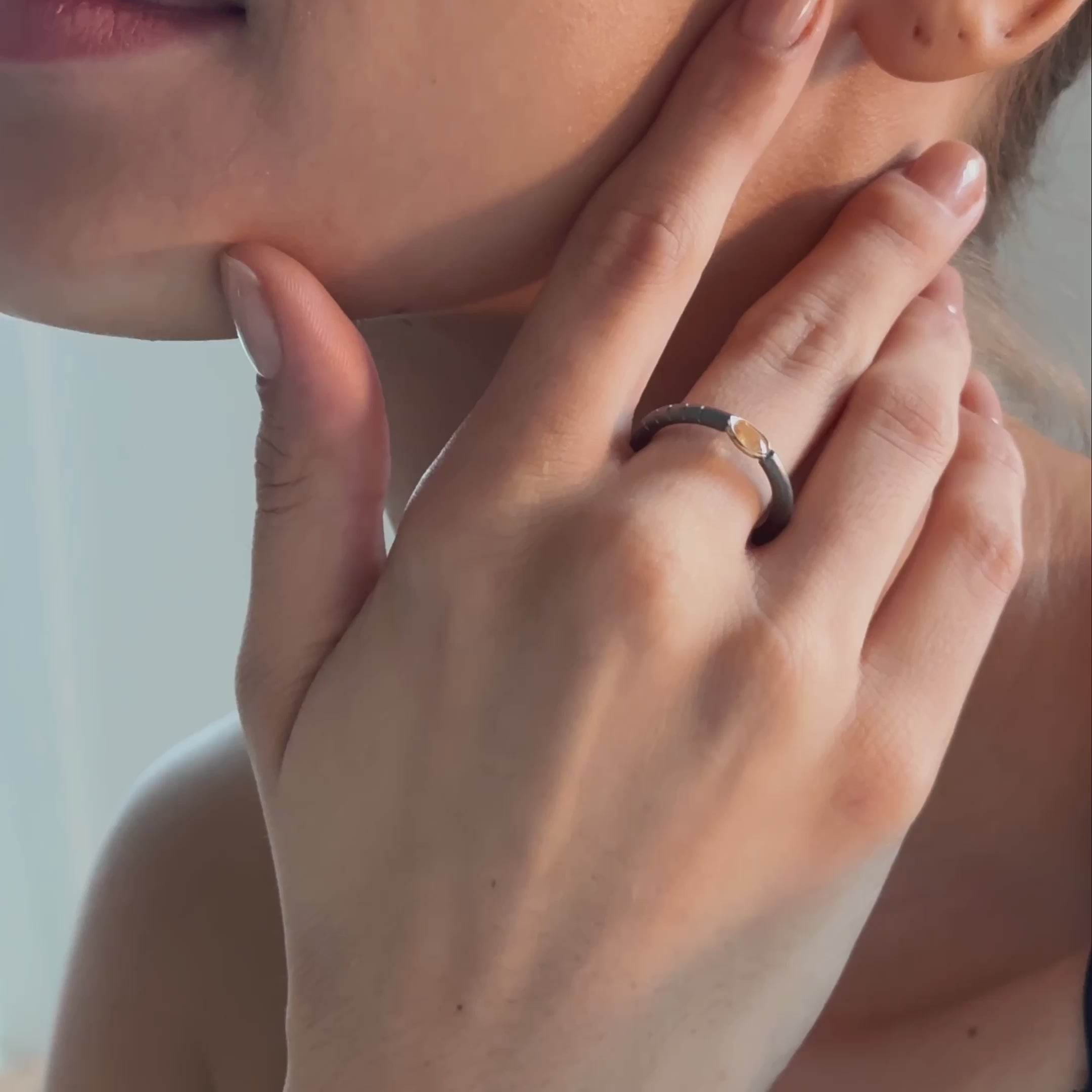 Thaia Yellow Sapphire Ring (Black Rhodium)