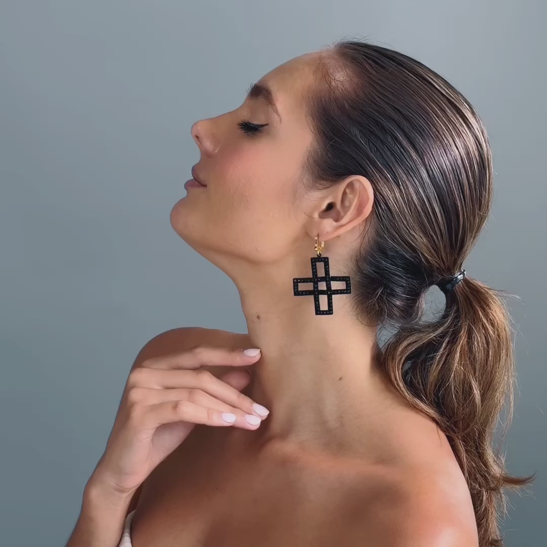 Khepri Asymmetric Natural Spinel and Amethyst Designer Earrings in 925 Sterling Silver