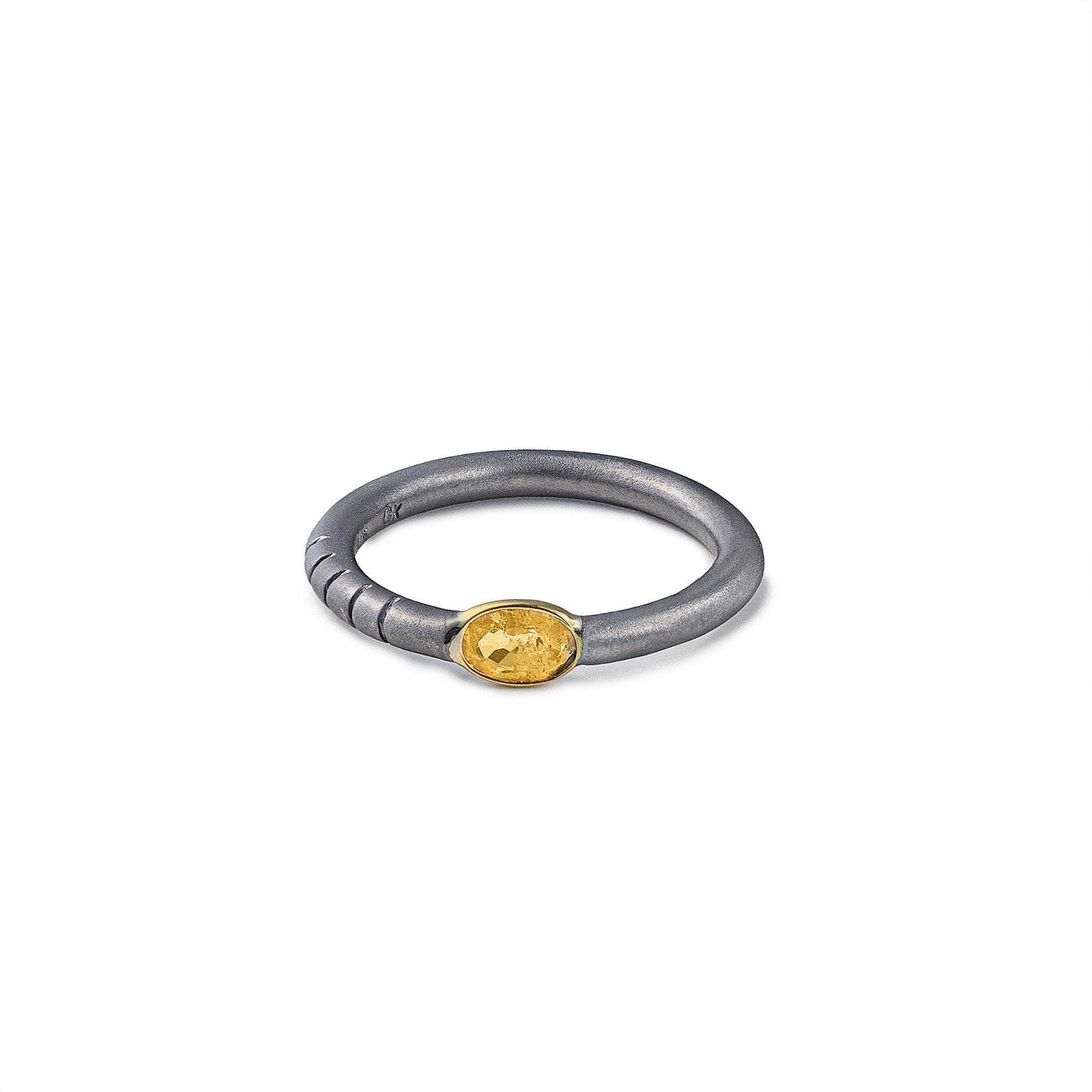 Thaia Yellow Sapphire Ring (Black Rhodium) GERMAN KABIRSKI