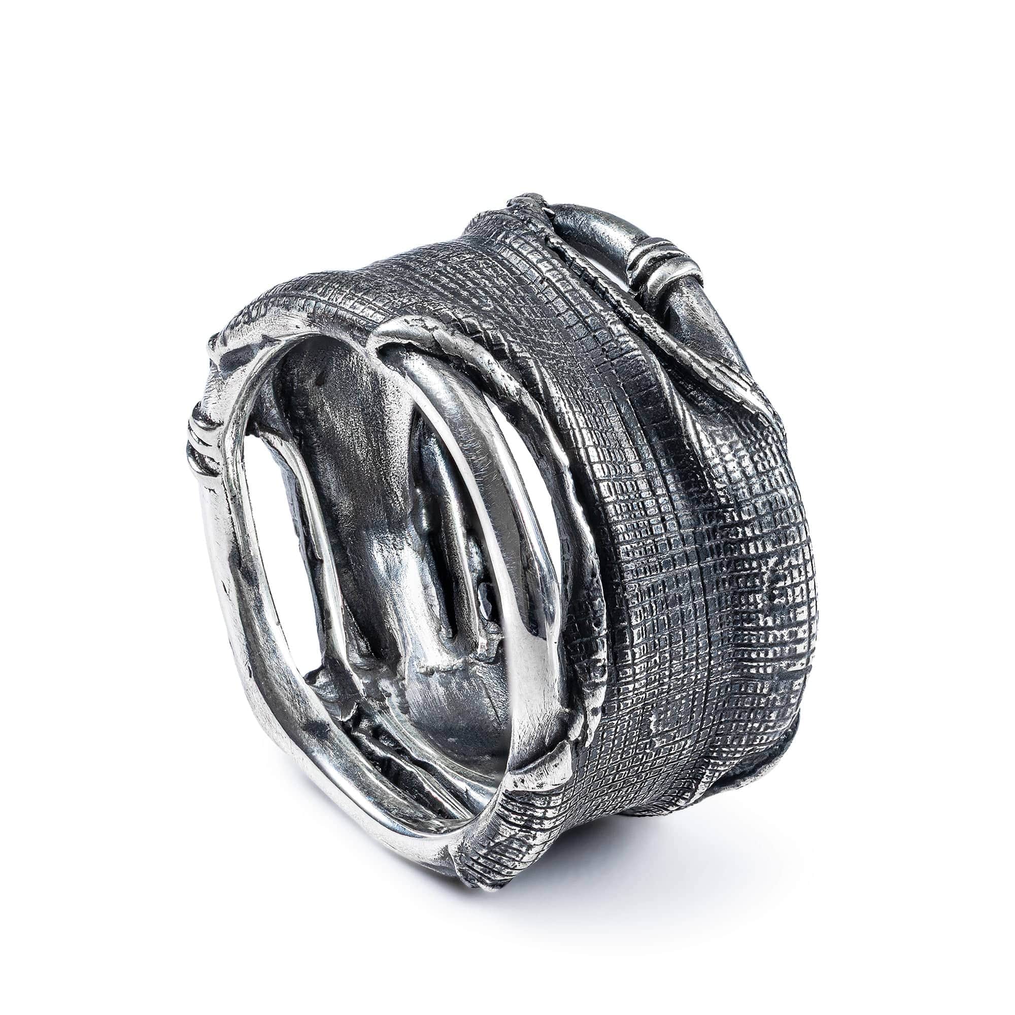 Tharn Sterling Silver Ring with Layered, Wrapped Texture