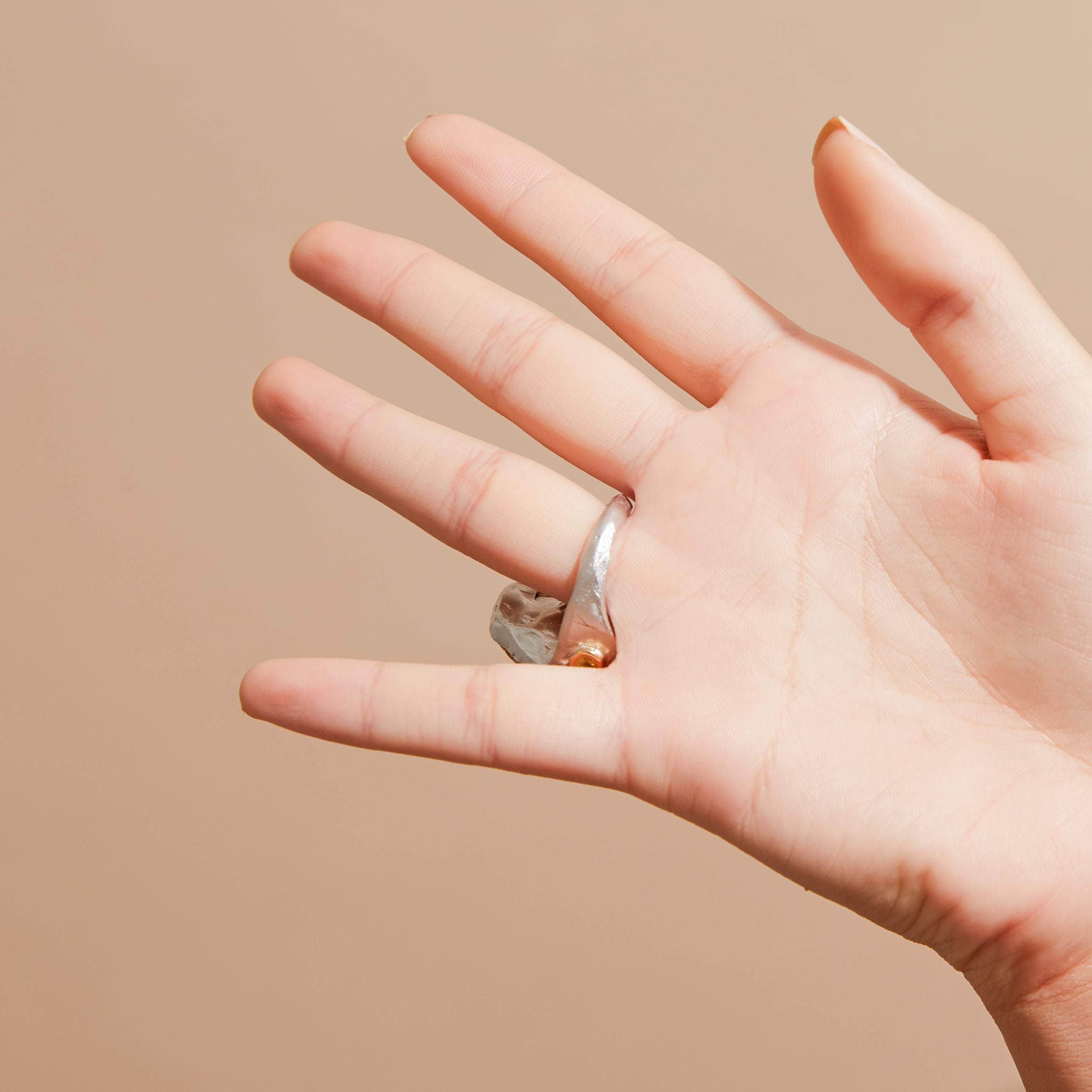 Torro Rough Citrine and Sapphire Ring