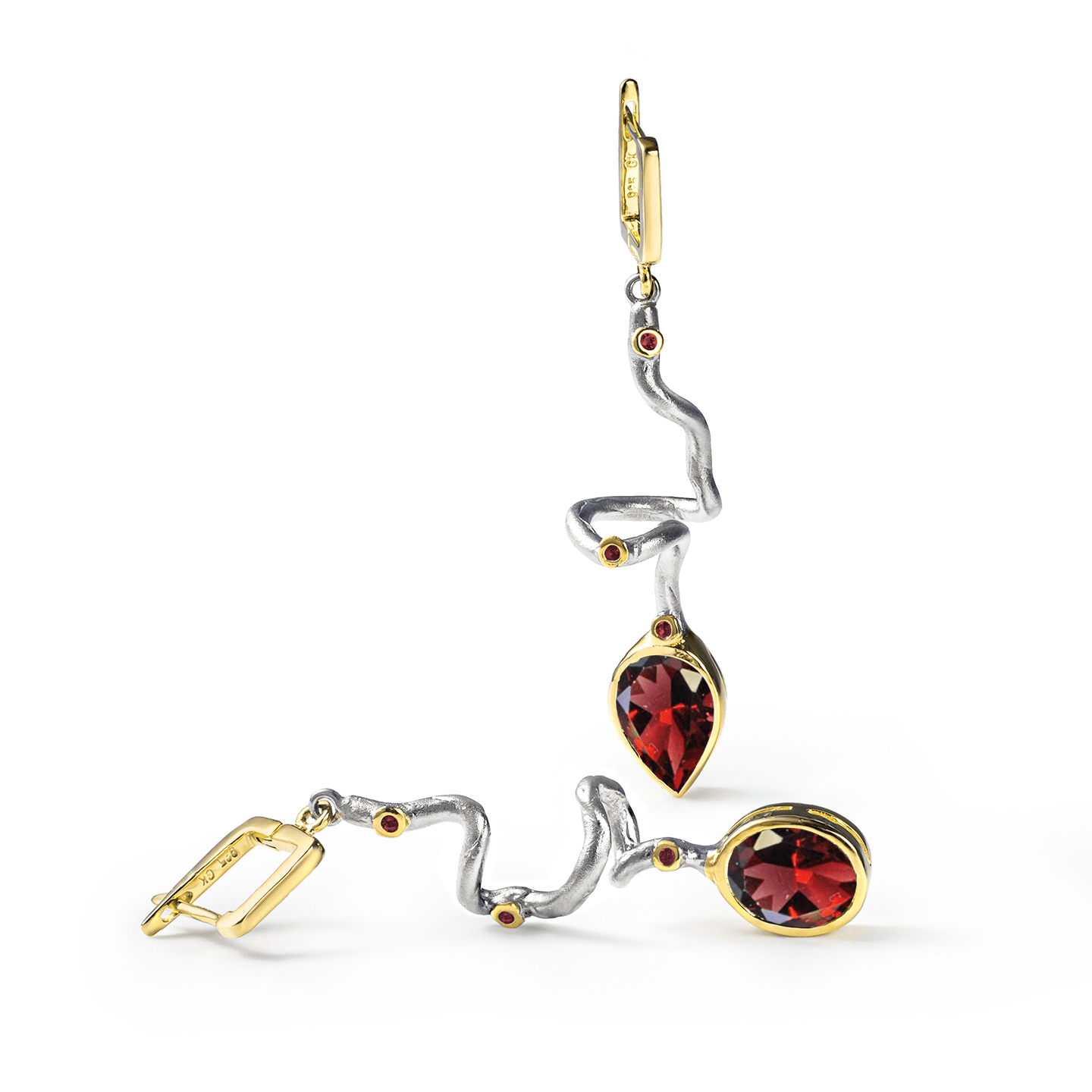 Unku Earrings Personalized & Co-Designed with Custom Options: Blue Topaz, Amethyst, Lemon Quartz, Smoky Quartz, Garnet, White or Black Rhodium, Gold