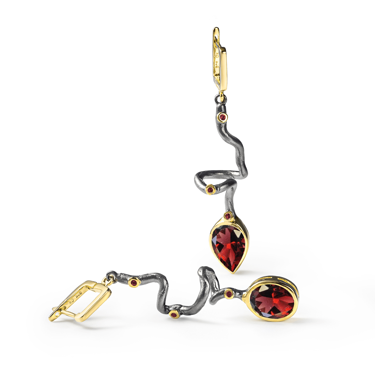 Unku Earrings Personalized & Co-Designed with Custom Options: Blue Topaz, Amethyst, Lemon Quartz, Smoky Quartz, Garnet, White or Black Rhodium, Gold