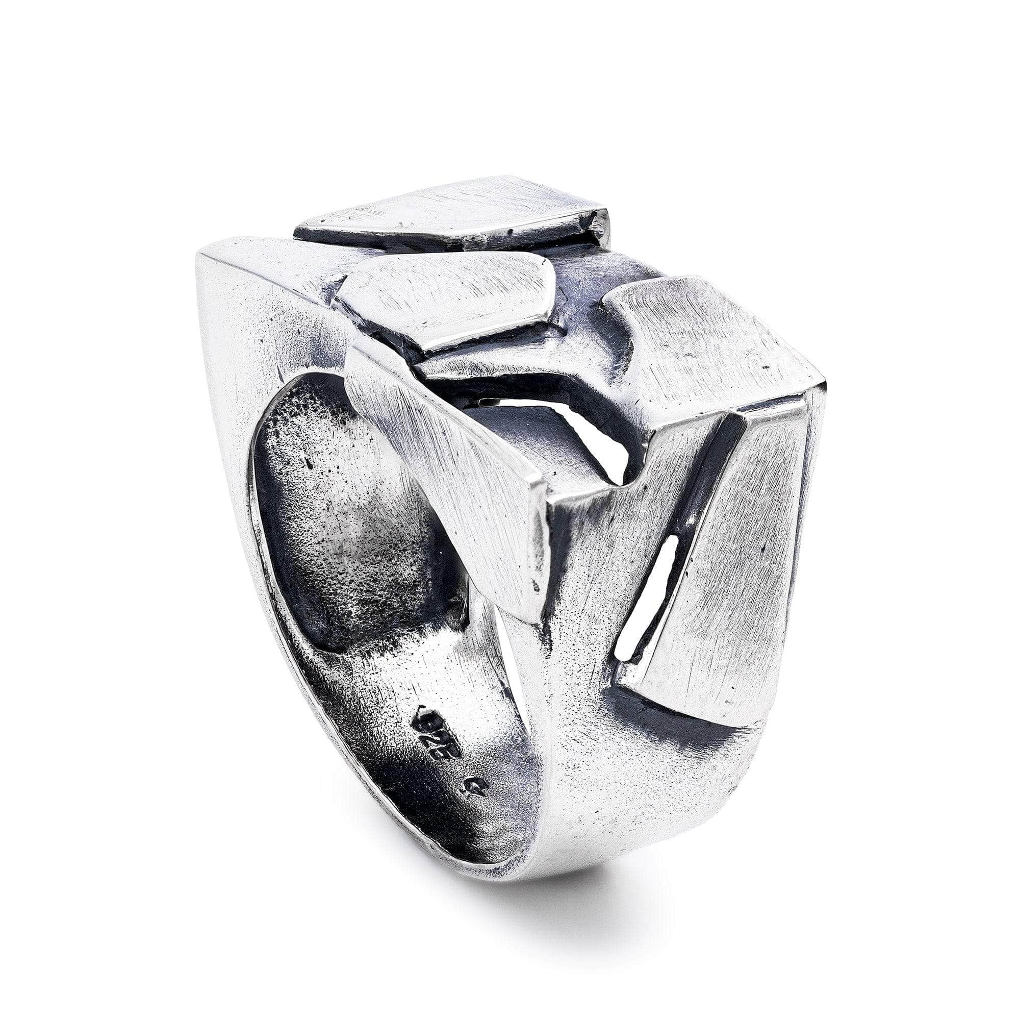 Whisper Oxidized Silver Ring with Freeform Textured Design