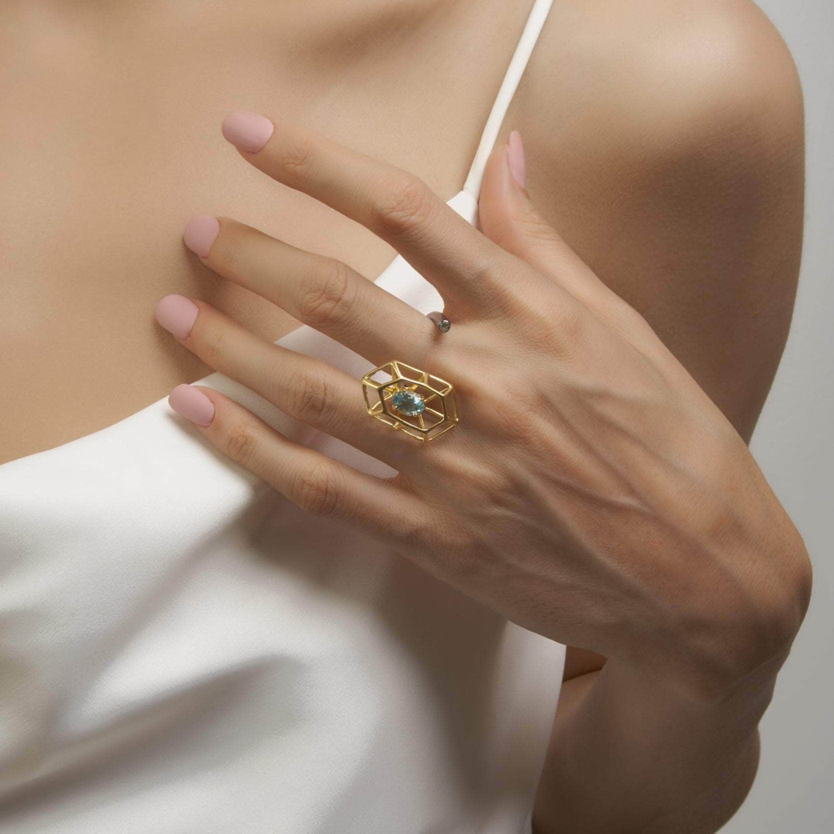 Alza Blue Topaz Ring GERMAN KABIRSKI