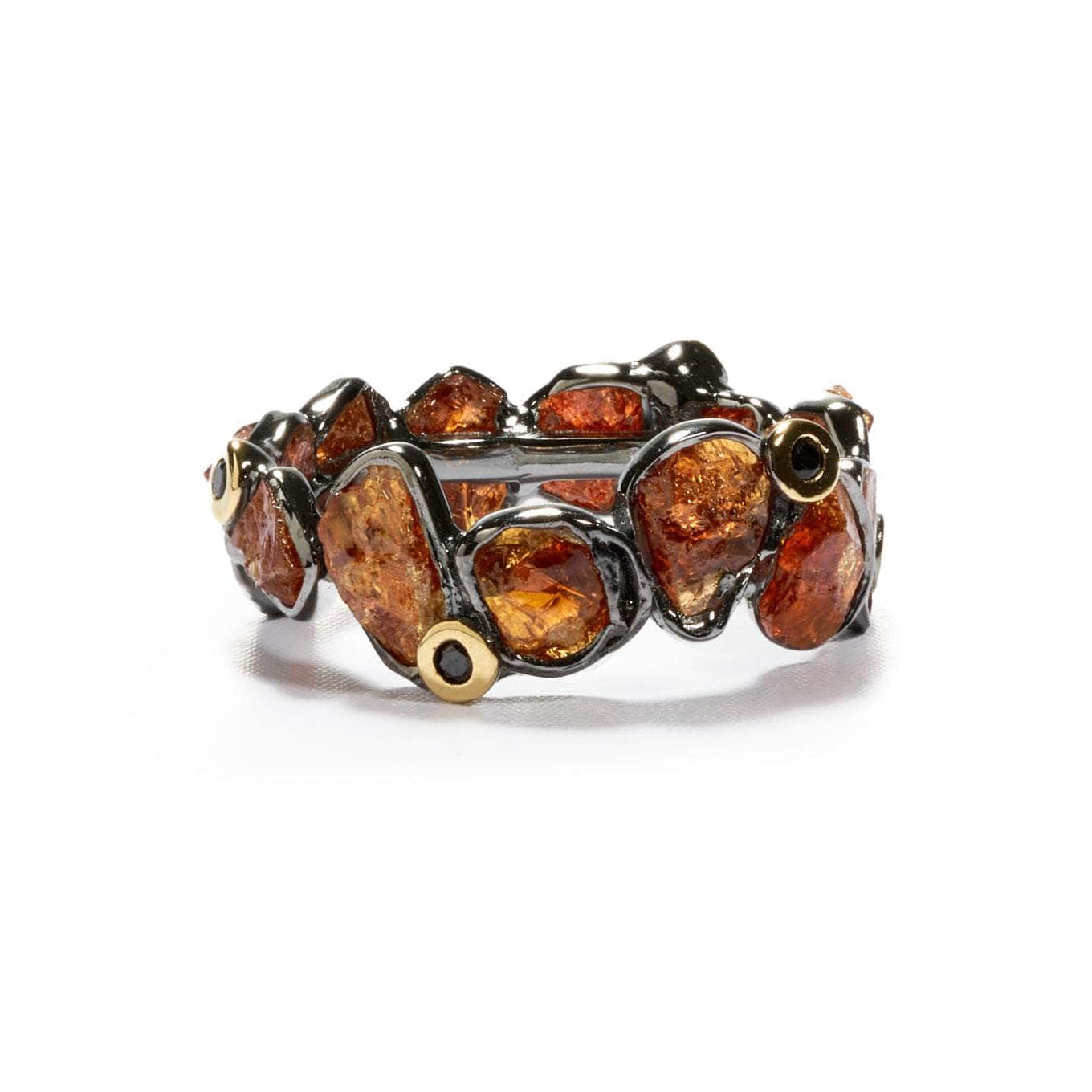 Delos Spessartine and Black Spinel Ring (Black Rhodium) GERMAN KABIRSKI