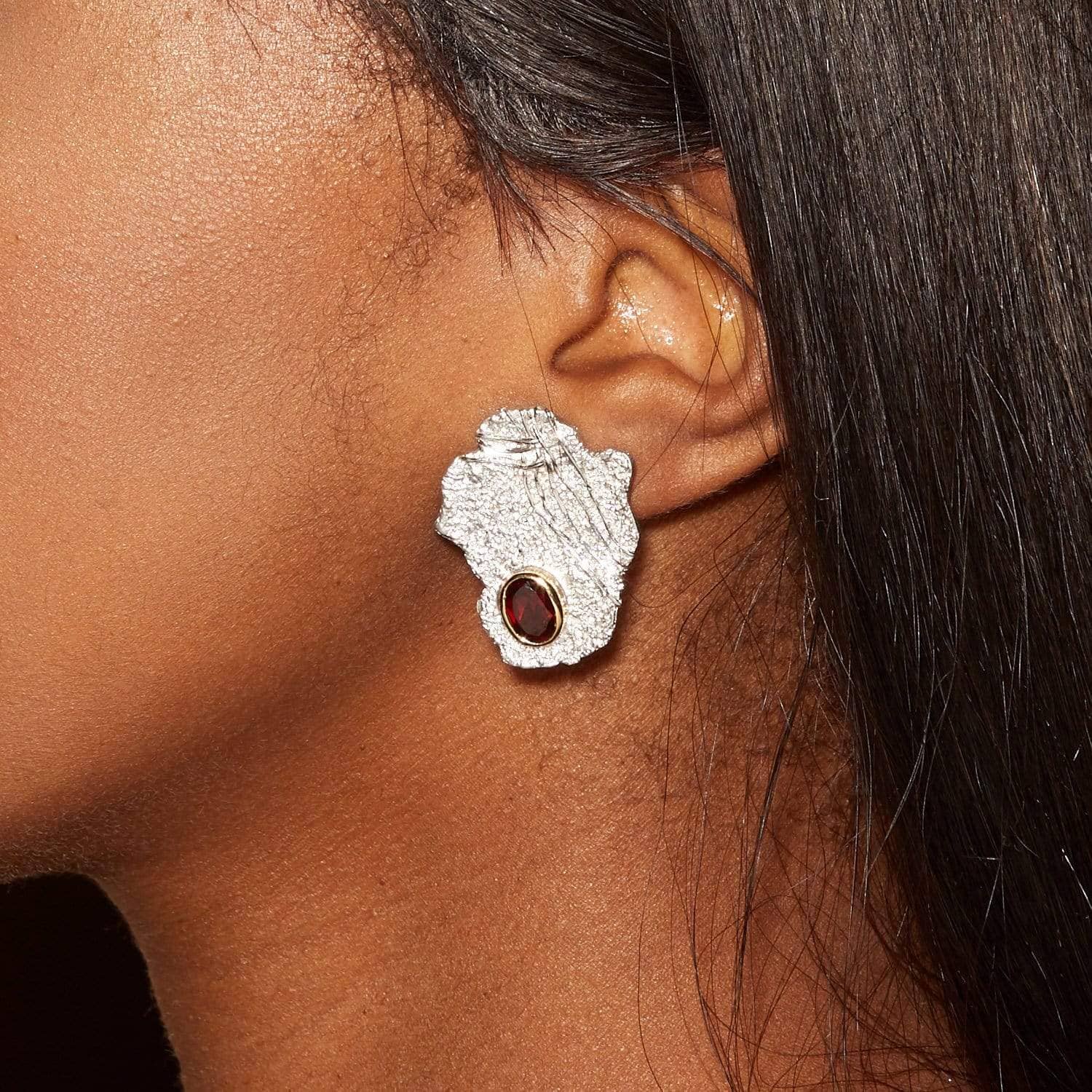 Chelle Garnet and Blue Topaz Earrings GERMAN KABIRSKI