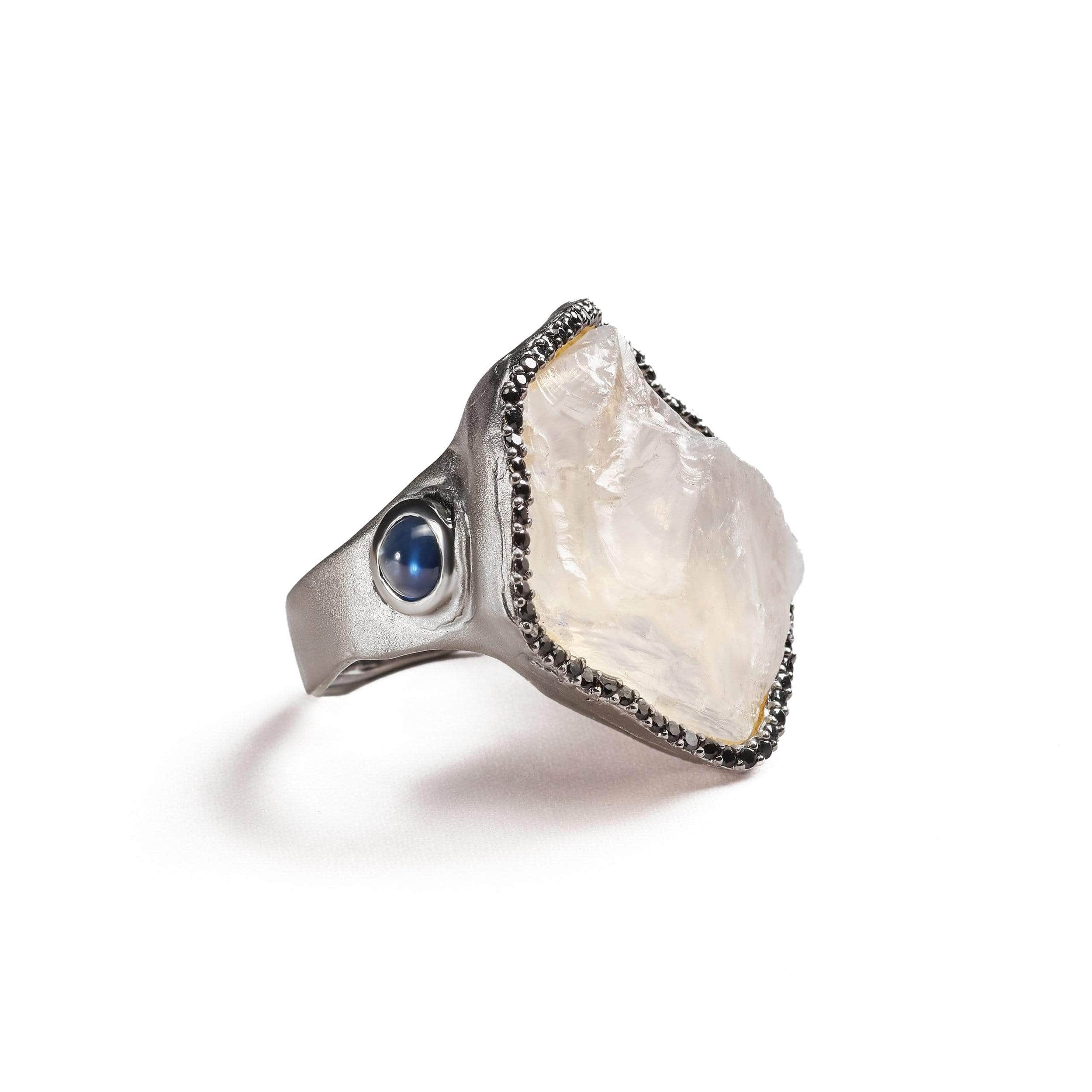 Odalie Quartz and Sapphire and Black Spinel Ring GERMAN KABIRSKI