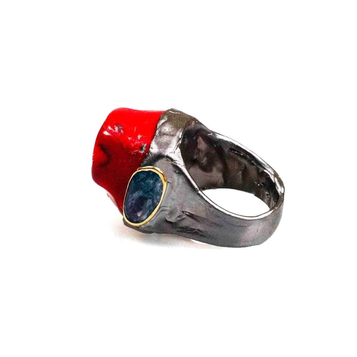 Zeromi Coral and Sapphire Ring GERMAN KABIRSKI