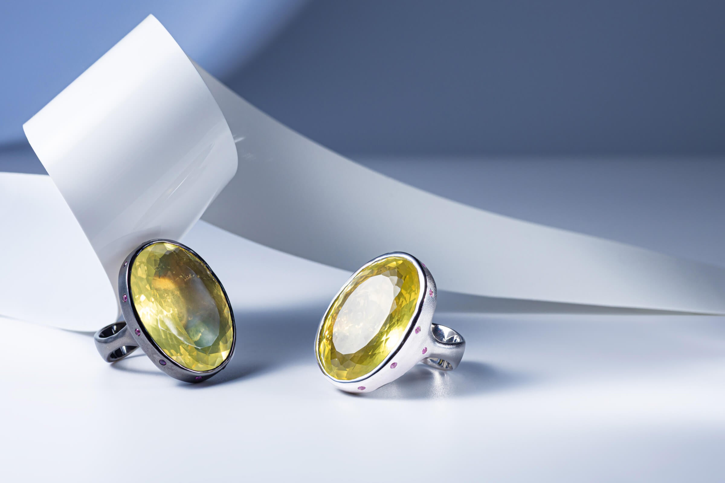 new collectible silver rings with lemon quartz