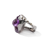 Ring 7.5 Kamen Rough Amethyst and Amethyst and Black Spinel Ring Kamen Rough Amethyst and Amethyst and Black Spinel Ring, Ring by GERMAN KABIRSKI