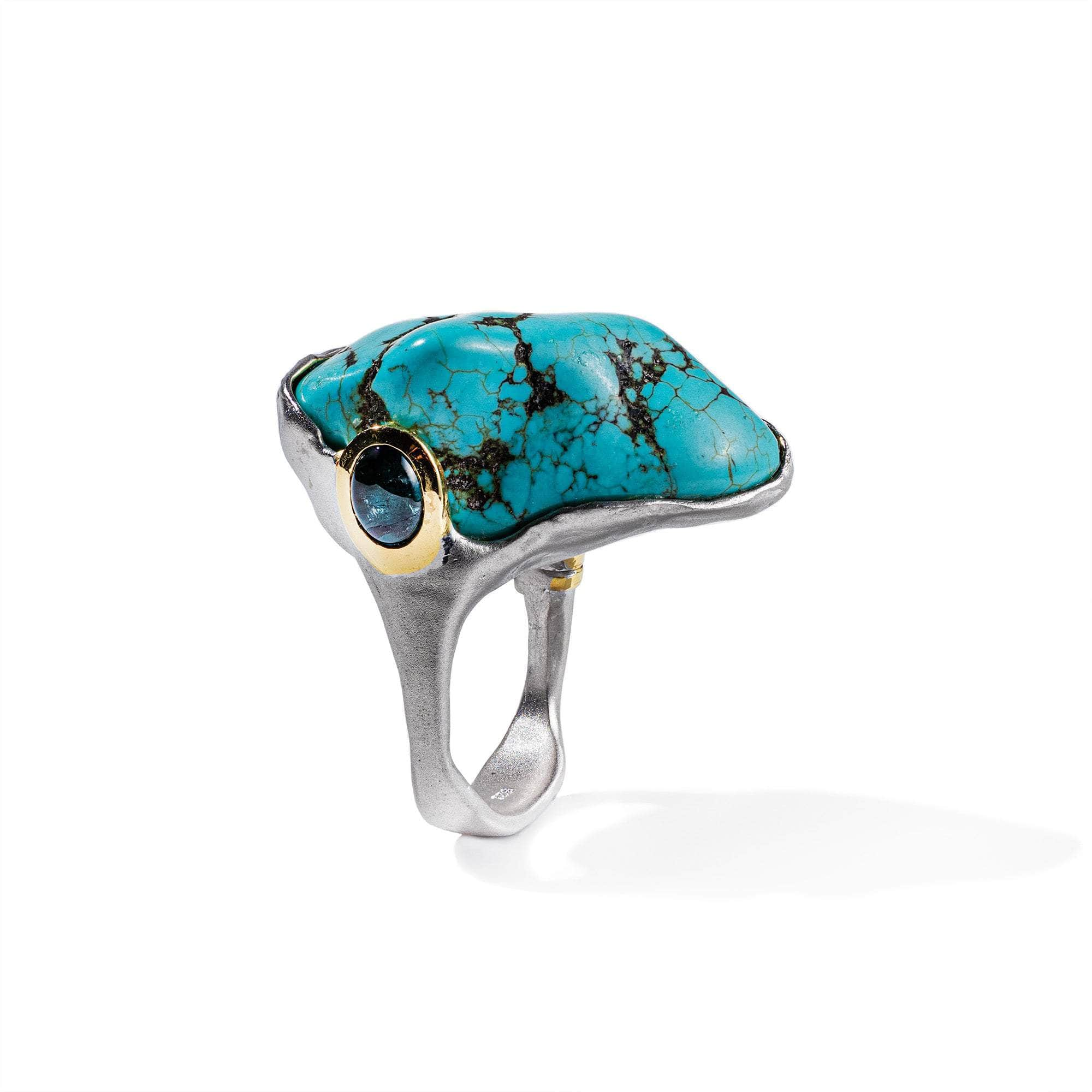 Tariq Turquoise and Blue Sapphire Ring GERMAN KABIRSKI