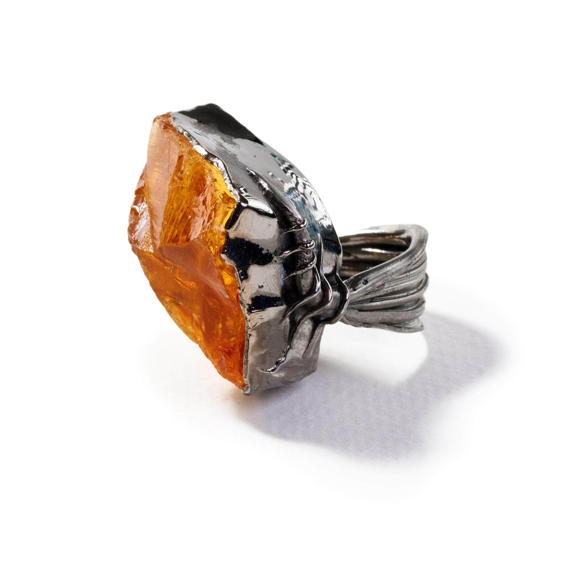 Vesta Rough Citrine and Amethyst Ring GERMAN KABIRSKI